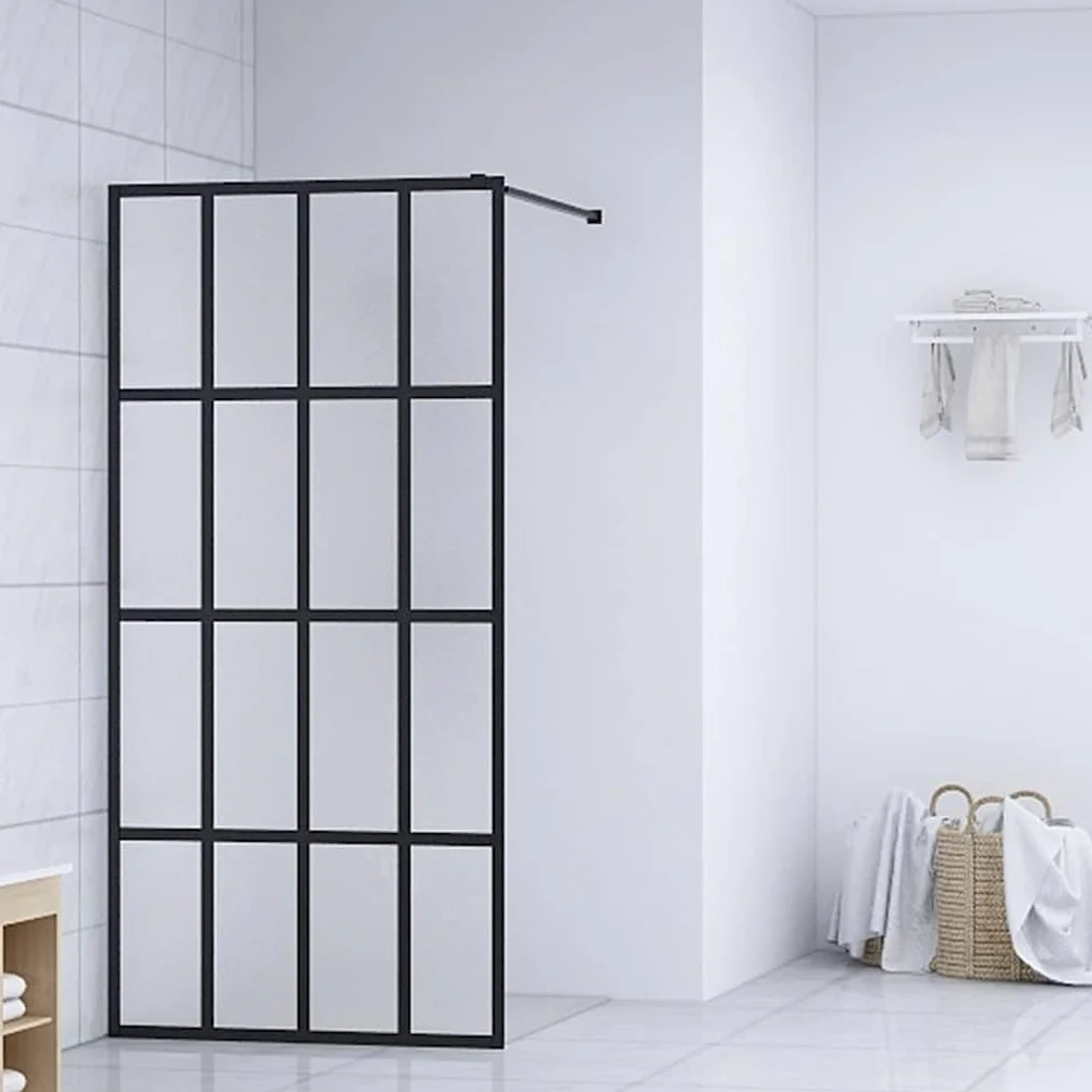 Fengshui Ścianka prysznicowa Walk-in prysznic 118 x 190 cm matowe szkło bezpieczne | Szkło 5 mm, aluminiowa rama, regulowany profil, 4 sztuki, łatwe czyszczenie