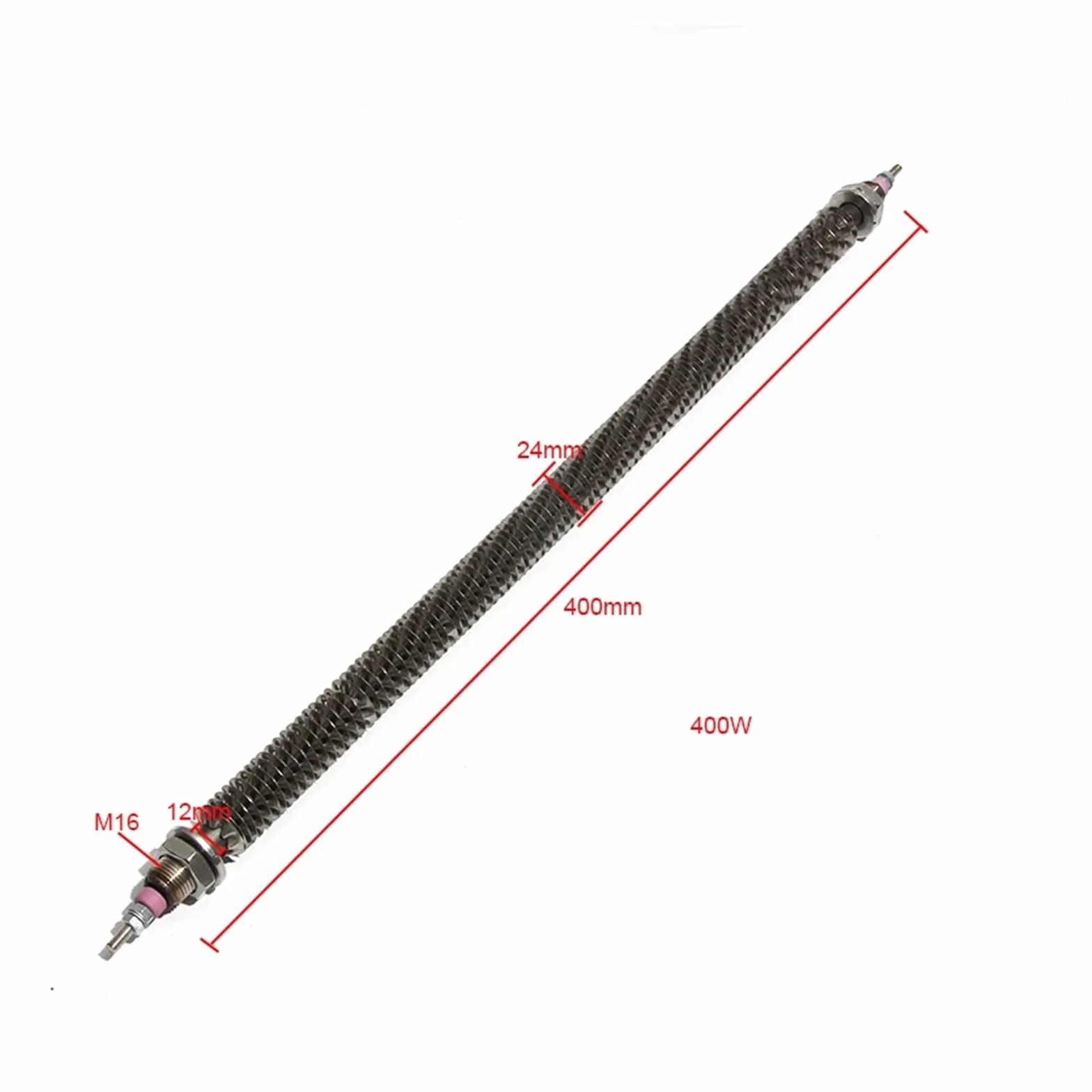 Grzałka rurowa prosta SUS M16/M18 304, żebrowana, 220 V, do piekarnika elektrycznego, element grzejny 300/400/500/600 W(400mm 400W M16)