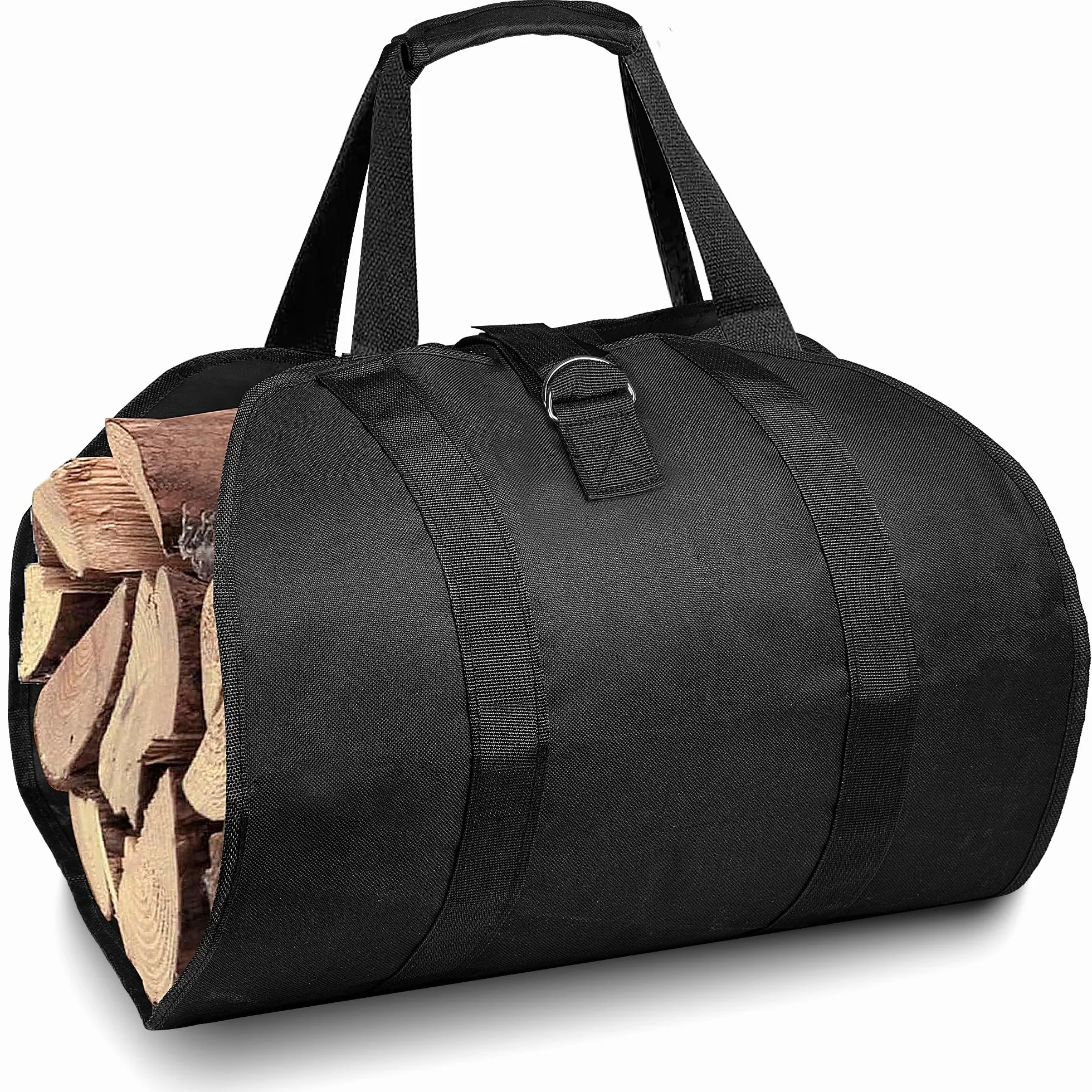 Torba na drewno kominkowe, 98 × 45 cm, duża wodoodporna torba do przenoszenia drewna z uchwytami na drewno kominkowe, opał, gazety