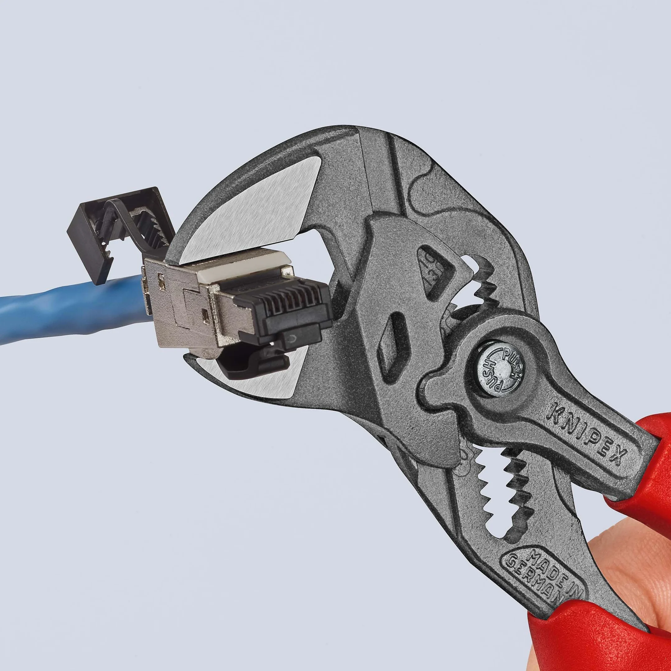 KNIPEX Szczypce-klucz szczypce i klucz w jednym narzędziu fosforanowana, szara z osłonkami wielokomponentowymi 180 mm, 86 02 180