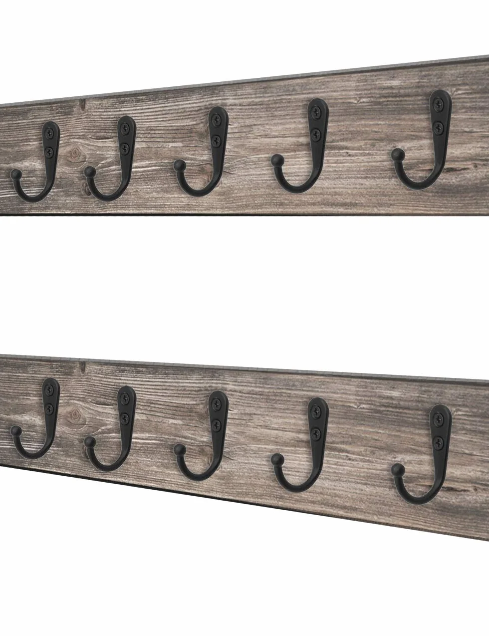 FUXXER® - Klasyczne metalowe haczyki, wieszaki na ręczniki, wieszaki na ubrania, żelazne haki ścienne, czarne żeliwne wzornictwo, styl vintage, styl dworkowy, retro, 42 x 26 mm, zestaw 10 sztuk,