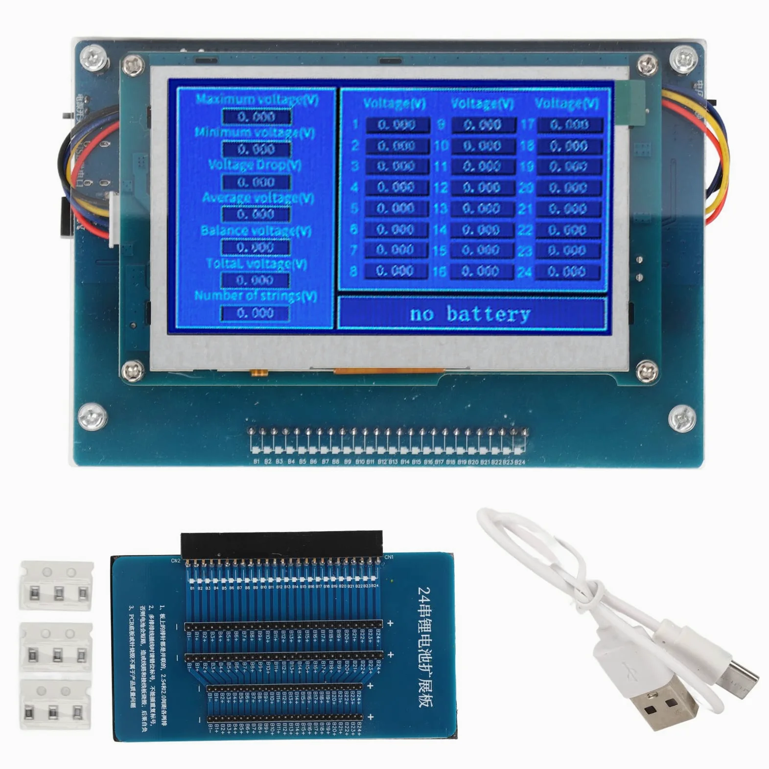Bateria tester litowego testera baterii wielokrotnie wyświetlacz serii baterii tester napięcia akumulatora dla litowych pakietów akumulator (z płytą ekspansji)