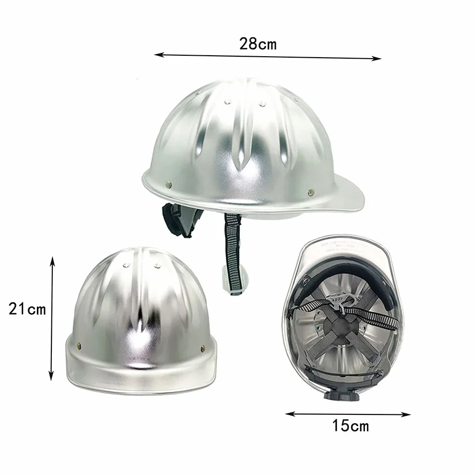 Kask ochronny, aluminiowe twarde kapelusze ochronne kask z pełnym rondem Wzmocnienie ze stopu aluminium na górze jest bezpieczniejsze i bardziej skuteczne, aby zapobiec przebiciu