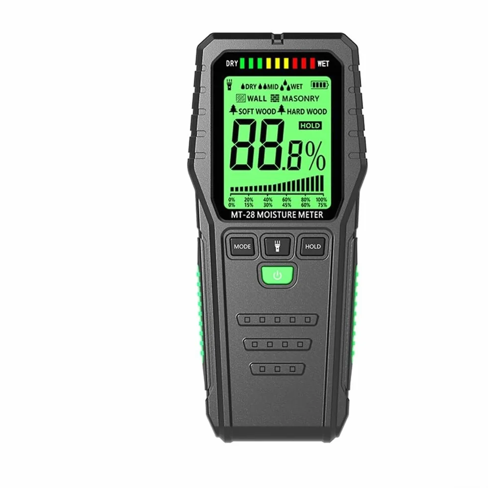 Wilgotnościomierz LCD do szybkiego wykrywania wycieków w ścianach i drewnie