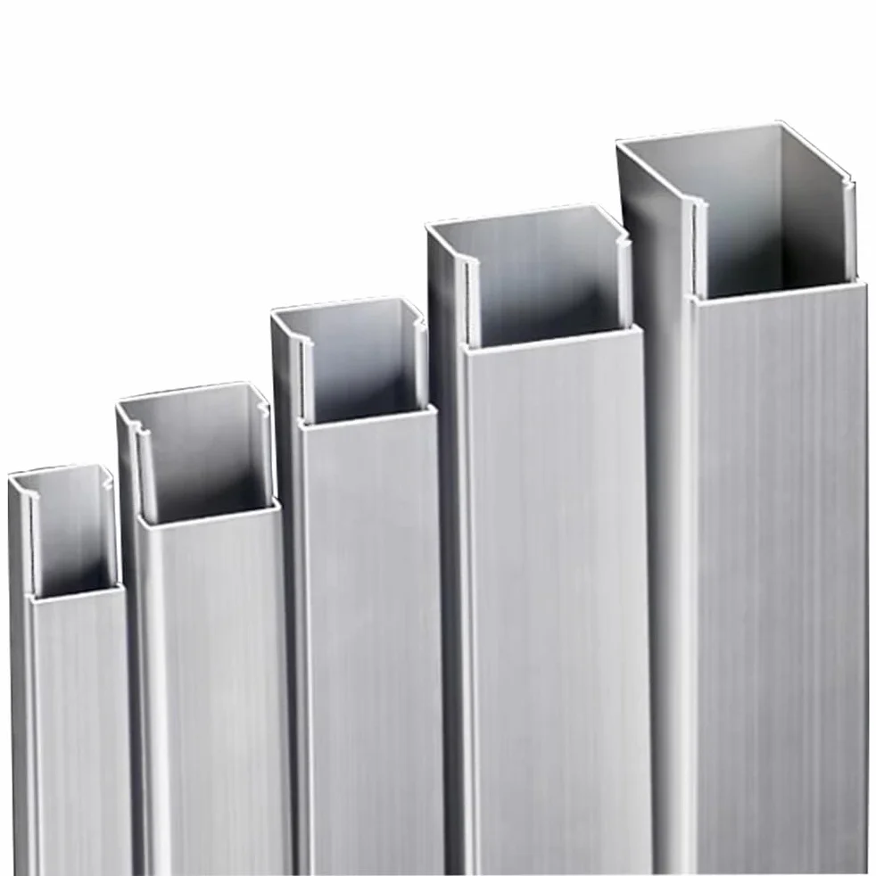 Trunking ze stopu aluminium do zarządzania kablami, długość 1 m, uporządkowany kabel elektryczny do domowego biura, wymiary 50 x 30 x 1,5 mm