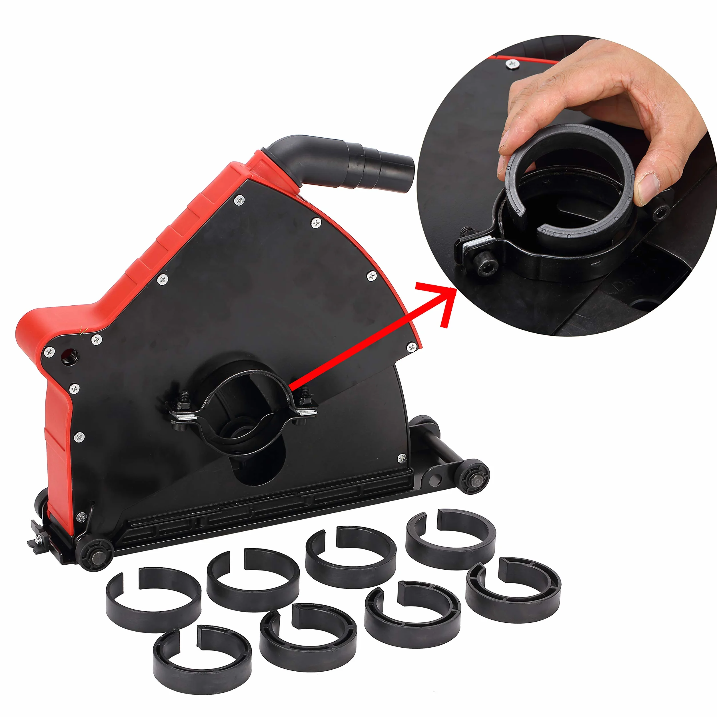 FANZTOOL Uniwersalna osłona ssąca do szlifierki kątowej z tarczami tnącymi 230 mm