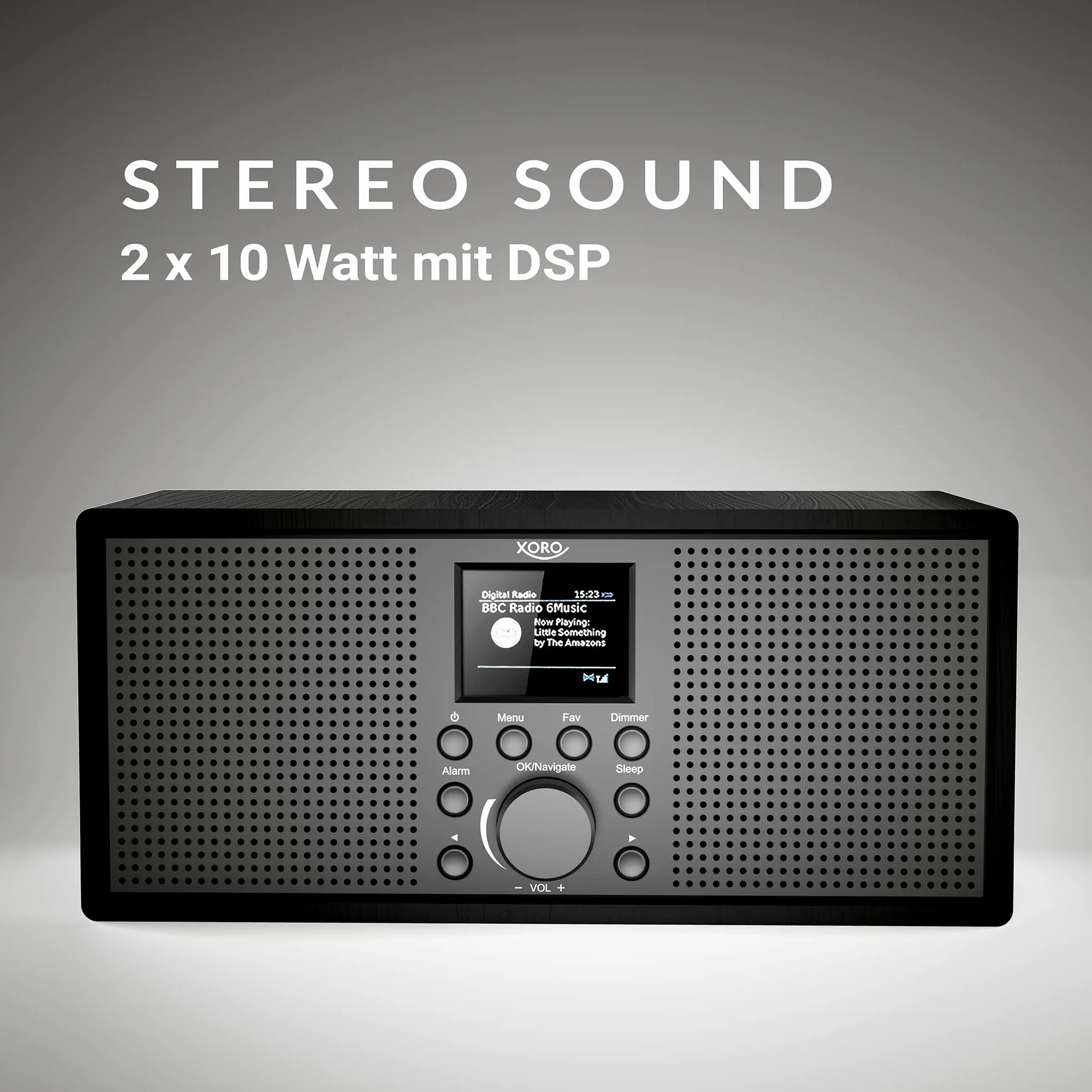 XORO DAB 700 IR radio internetowe WLAN UKF DAB+ Spotify Connect Bluetooth USB Mediaplayer głośnik stereo 2x10W budzik kolorowy wyświetlacz