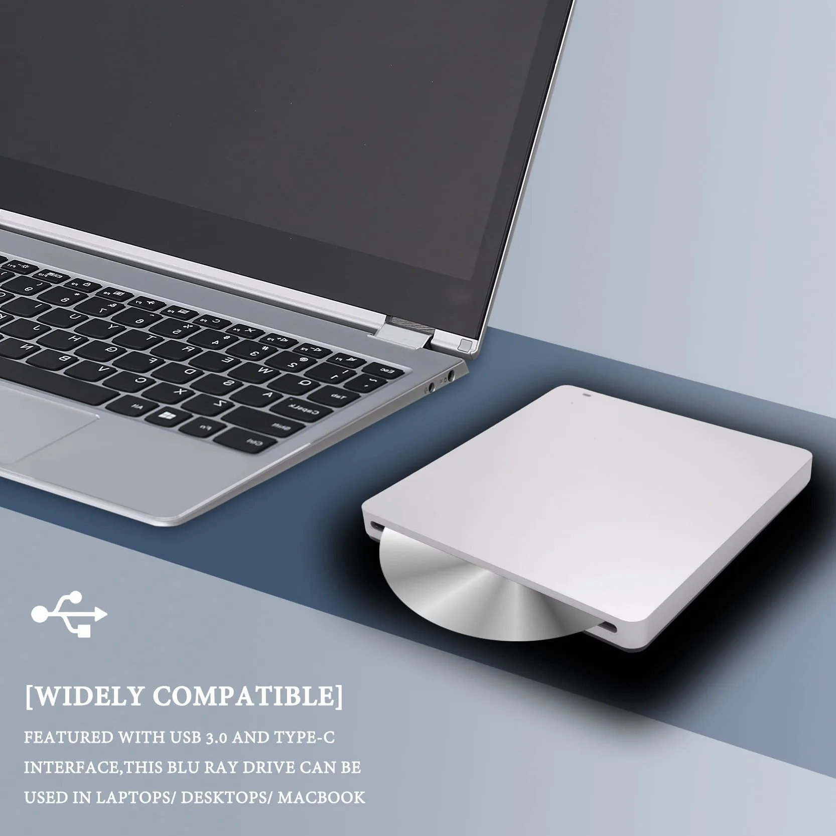 Napęd zewnętrzny DVD BLU Ray 3D, USB 3.0 i odtwarzacz napędu CD BLU Ray DVD Ultracienkie gniazdo