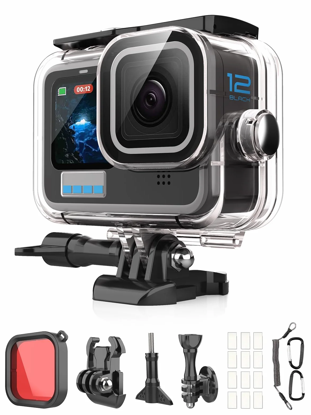 Lammcow Wodoodporny zestaw obudowy ochronny kompatybilny z GoPro Hero 11 10 9 Black, etui do nurkowania 60M