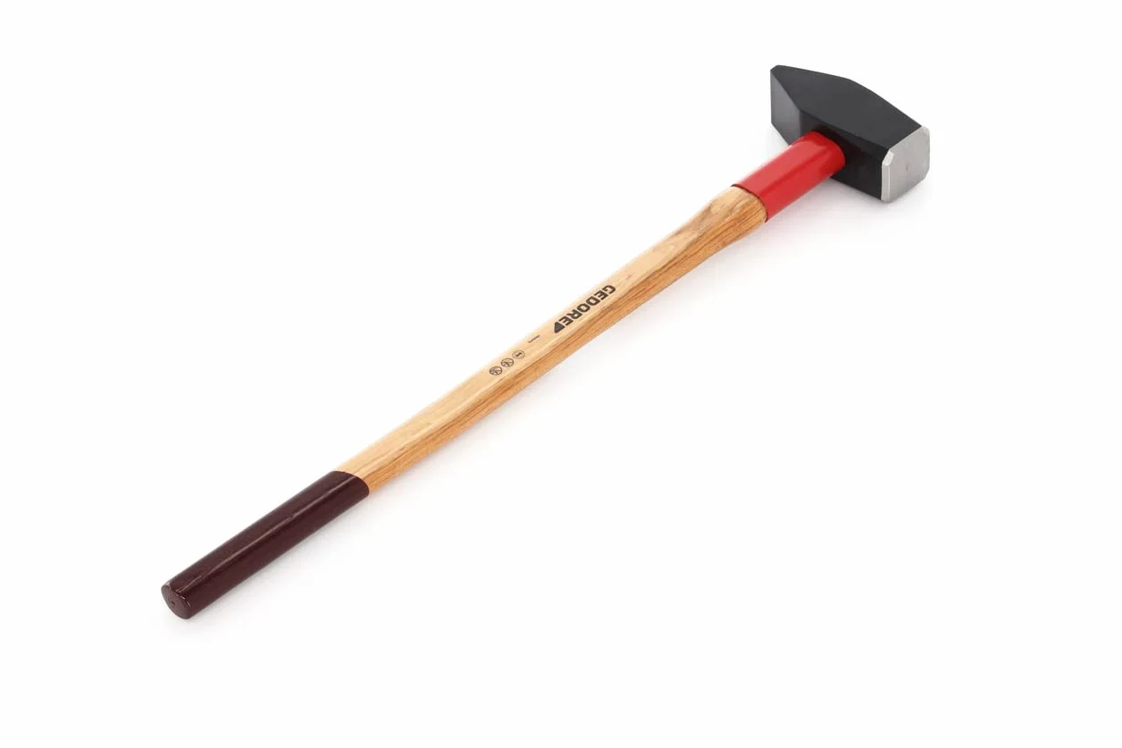 GEDORE 8673730 młotek kowalski, 5 kg, z mocowaniem na trzonku ROTBANDD-Plus, odporne na pęknięcia drewno hikory, 900 mm, kuty łeb młotka