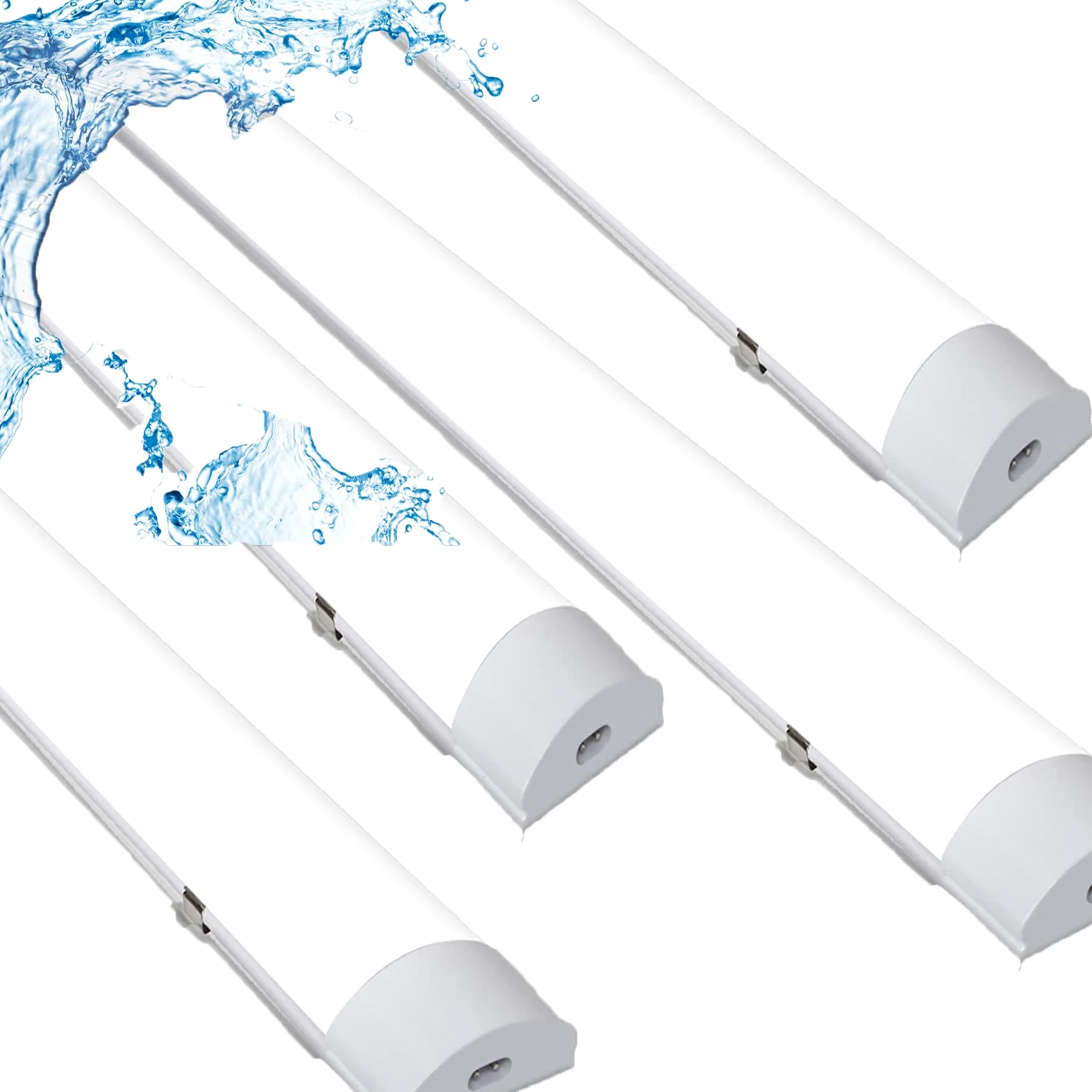 Ikodm LED Tuba 150 cm Ultraslim Interconnectable 48W, wodoodporna oprawa 3600LM, lampa sufitowa LED IP65, lampa warsztatowa, świetlówka do garażu, magazynu, biura, 4000K, zestaw 4 szt