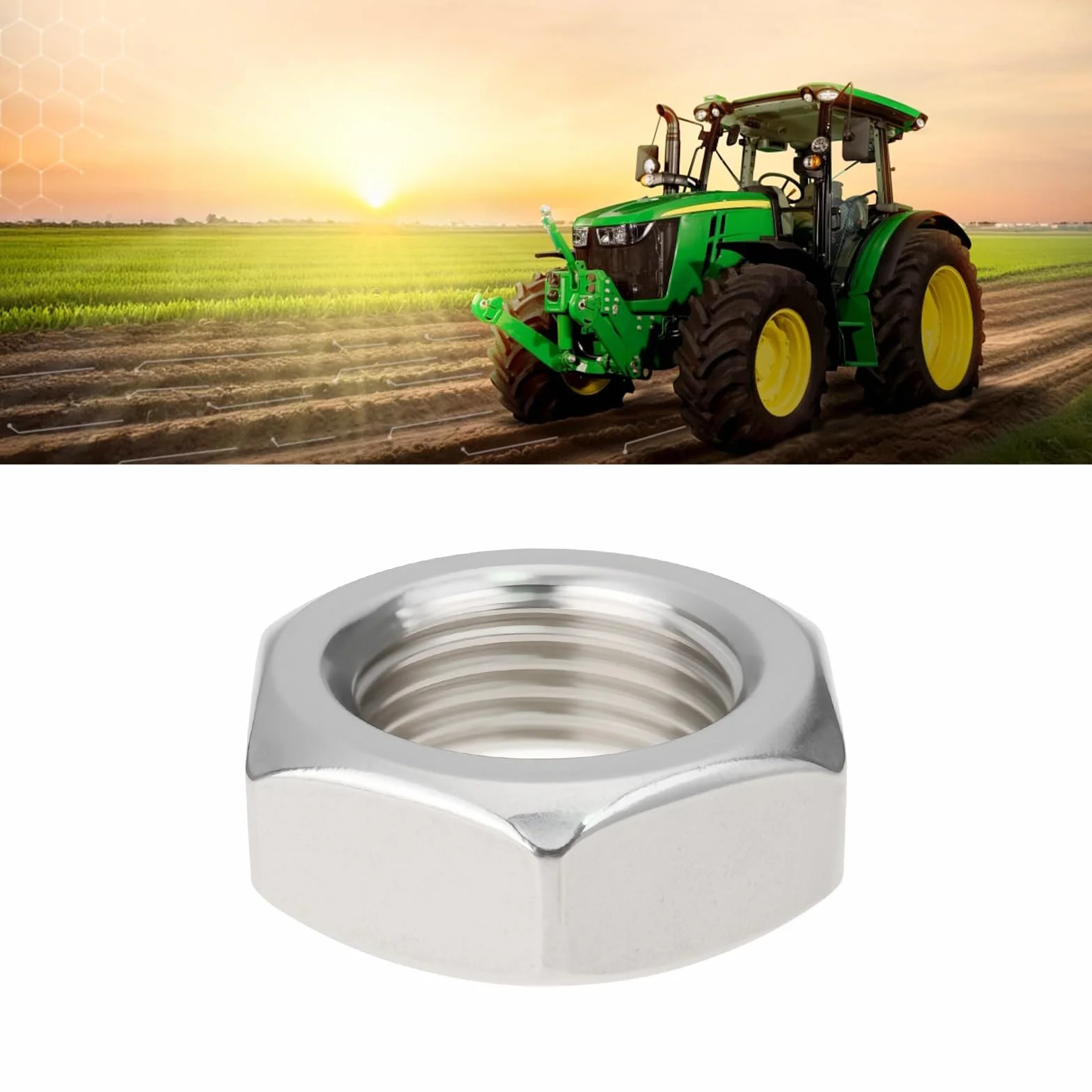 2 szt. 3/4-16 UNF sześciokątna nakrętka blokująca stal nierdzewna zamiennik OEM N101345 kompatybilna z urządzeniami ogrodowymi John Deere