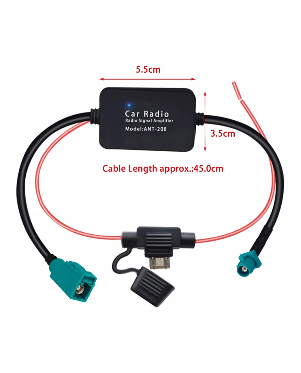 Vecys FM/AM DAB DAB+ Antena Samochodowa Wzmacniacz Sygnału Fakra 12V Digital Radio Antena Splitter
