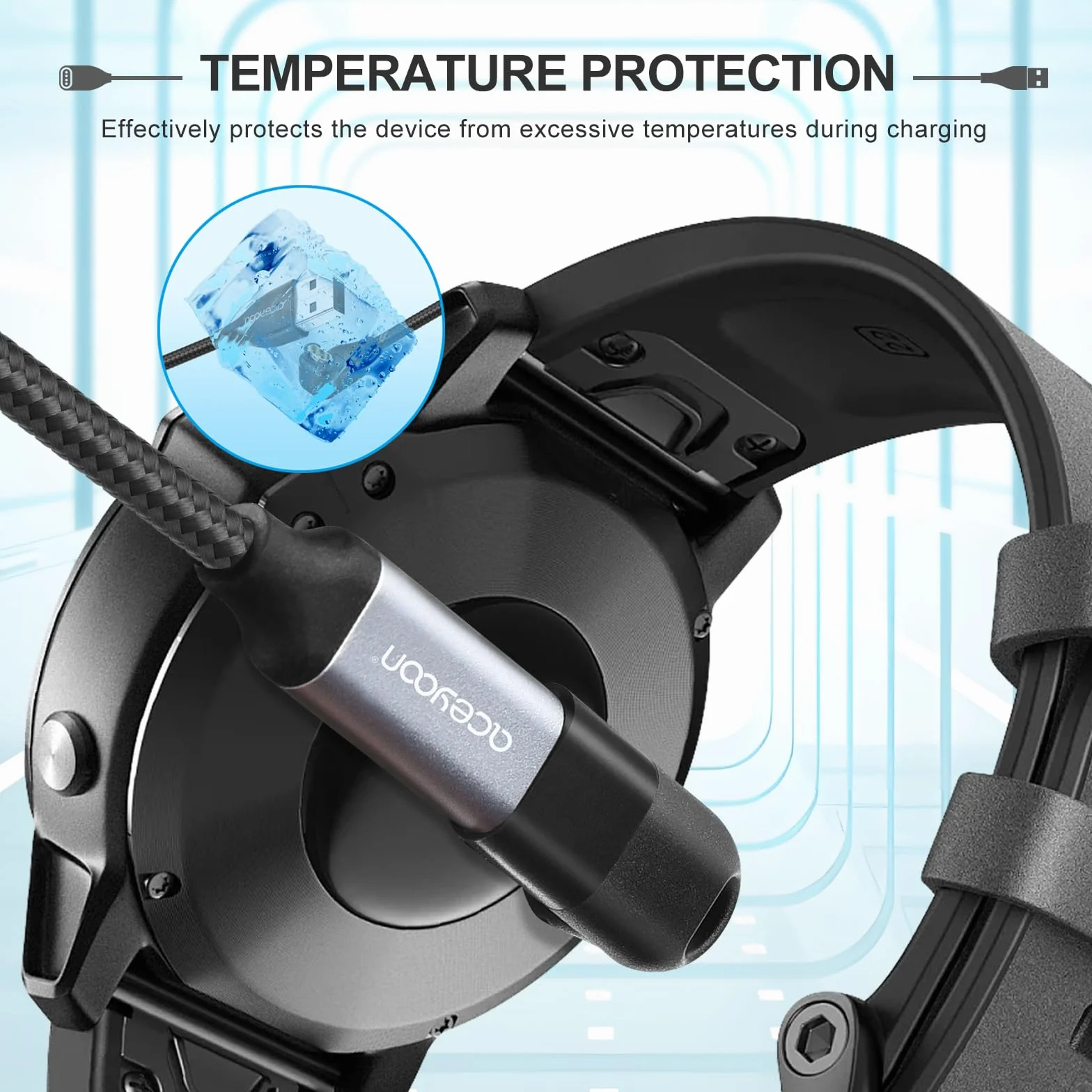 Kabel do ładowania kompatybilny z Garmin Fenix 7 7S 7X 6 6S 6X Pro, 1 m