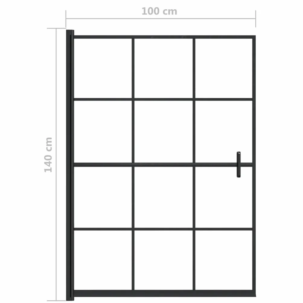 Kabina prysznicowa ESG 100 x 140 cm, czarna | Profil aluminiowy, szkło hartowane, materiał montażowy w zestawie, łatwy montaż