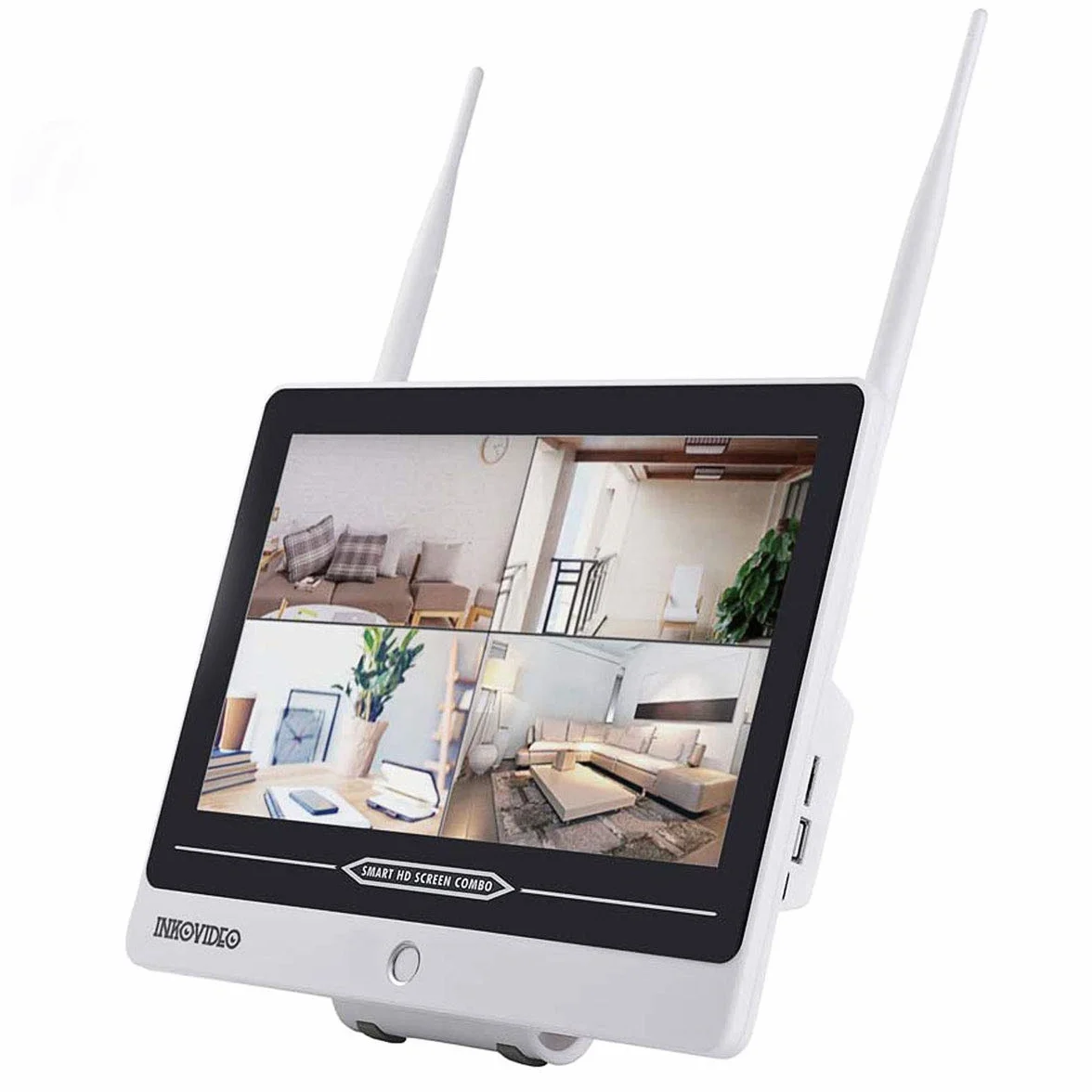 Inkovideo INKO-AL3003-2 – zestaw do monitoringu WLAN z wbudowanym monitorem 30,48 cm (12") i 2 kamerami 3 MP
