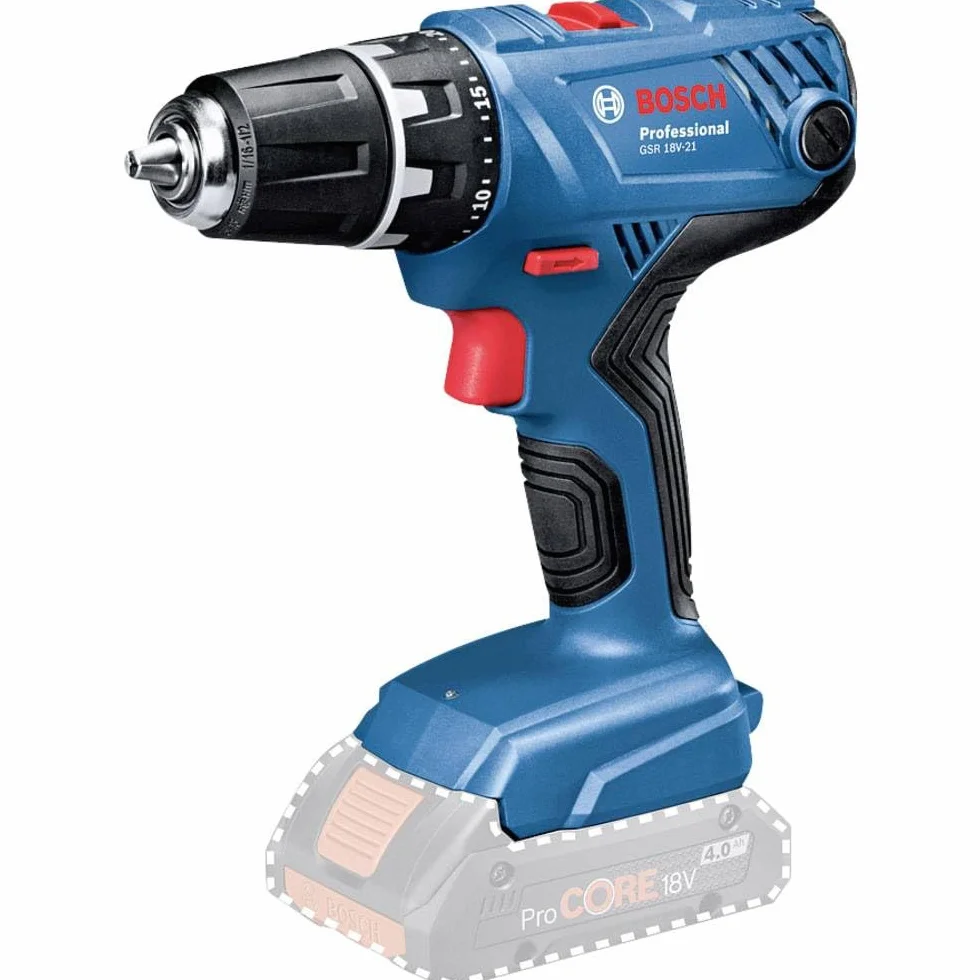 Bosch Professional system 18V: akumulatorowa wiertarko-wkrętarka GSR 18V-21 (maks. moment obrotowy 55 Nm)