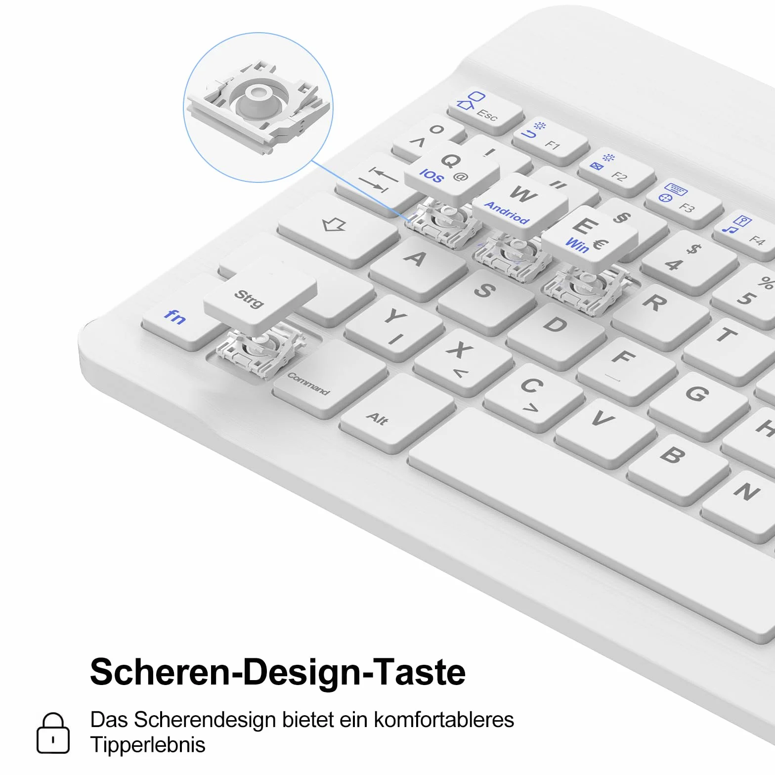 SENGBIRCH Etui z klawiaturą do iPad 10. generacji 10.9" Bluetooth QWERTZ jasnoszare