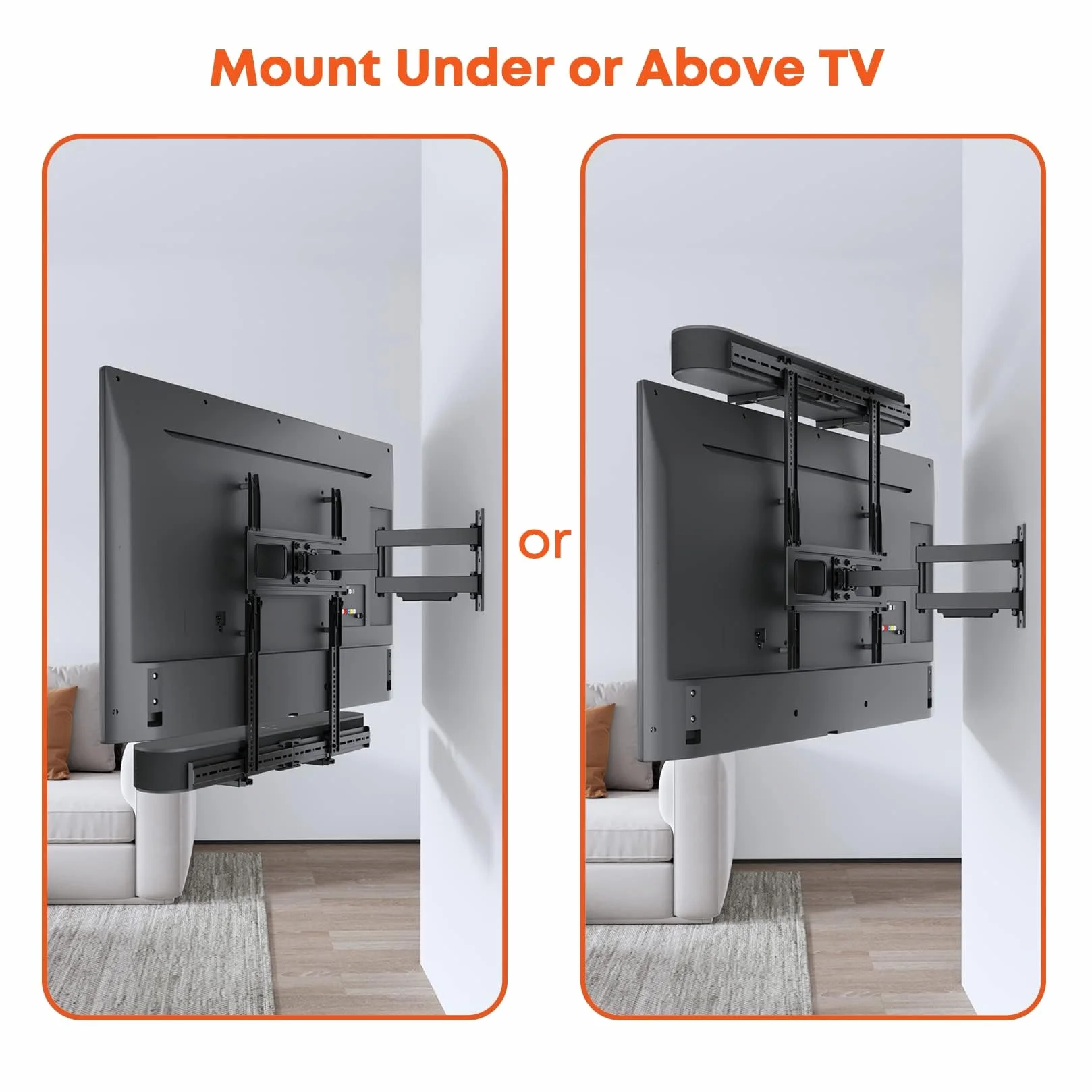 Soundbar Stand Universal Sound Bar Holder for Bar Mniej niż 15 kg, zamontowany na stojaku TV, ścianie lub telewizorze z antypoślizgowym uchwytem