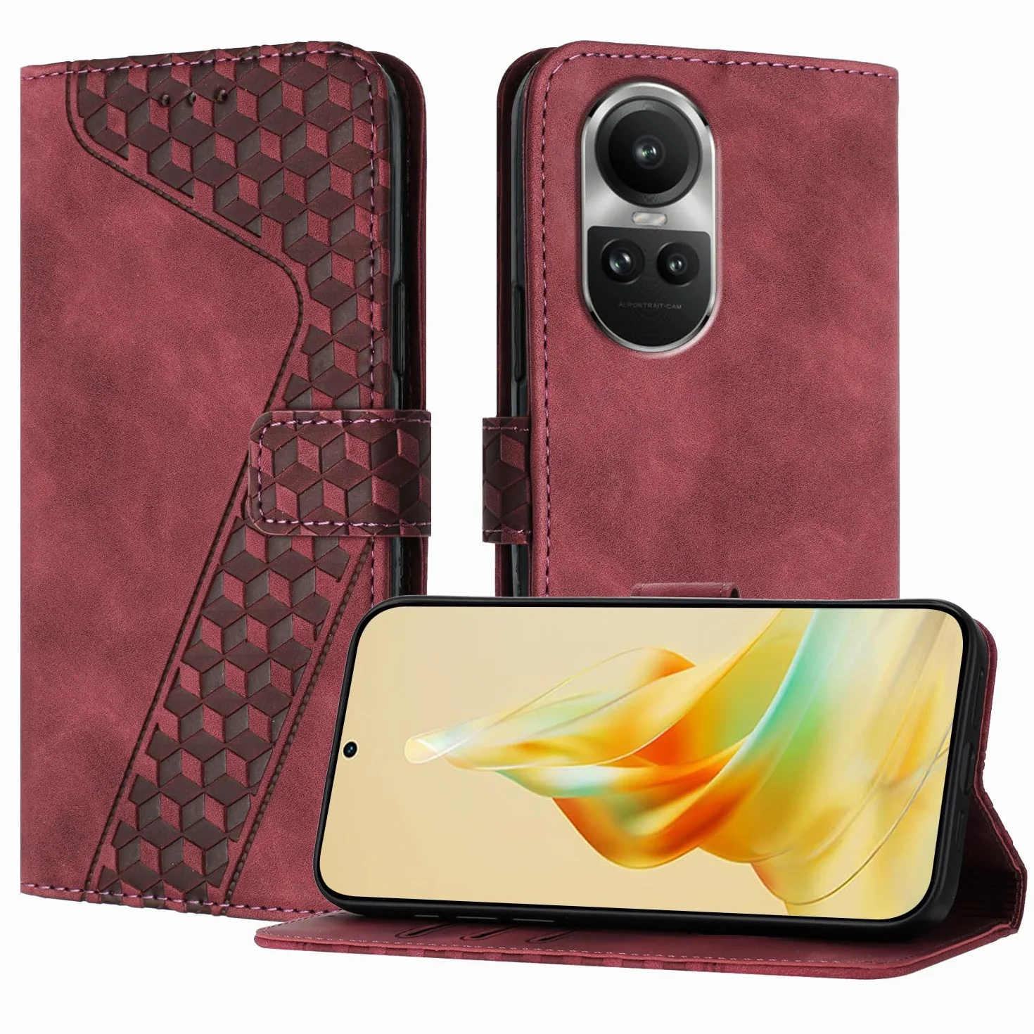 Etui OPPO Reno 10 5G / Reno 10 PRO 5G Portfel Skórzany PU Magnetyczne Brązowy