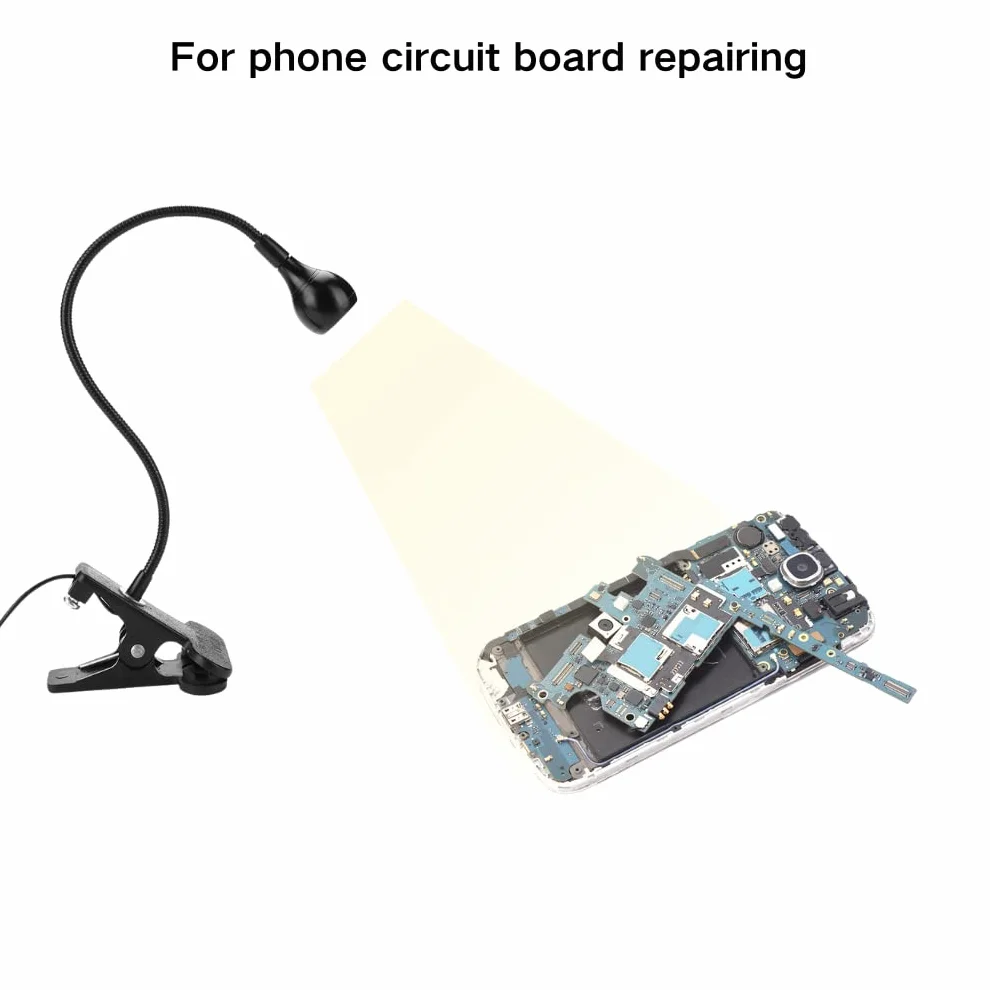 Tosuny Lampa utwardzająca UV 3 W USB LED z klejem, fioletowe światło, klips, łabędzia szyja, przełącznik do naprawy płytek