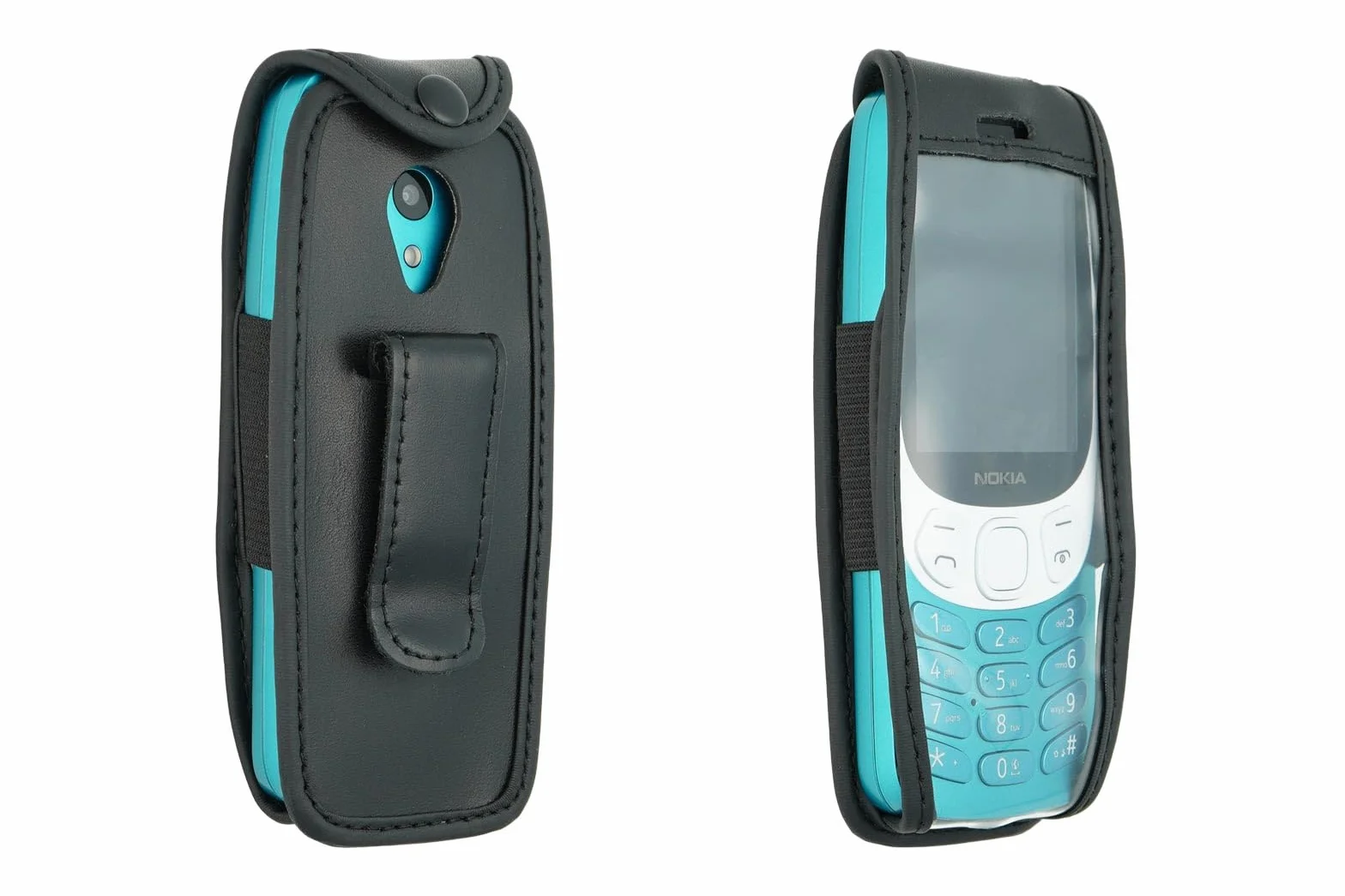 Skórzane etui z klipsem do paska kompatybilne z Nokia 3210 (2024) czarne