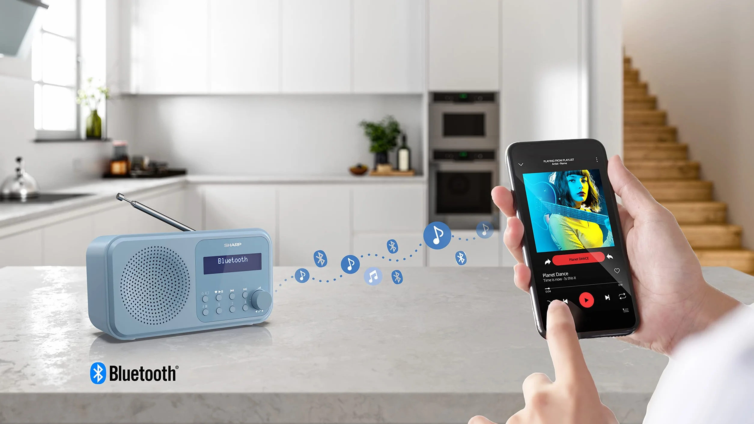 SHARP DR-P420 przenośne radio cyfrowe DAB/DAB+ FM RDS USB Bluetooth 5.0 niebieskie