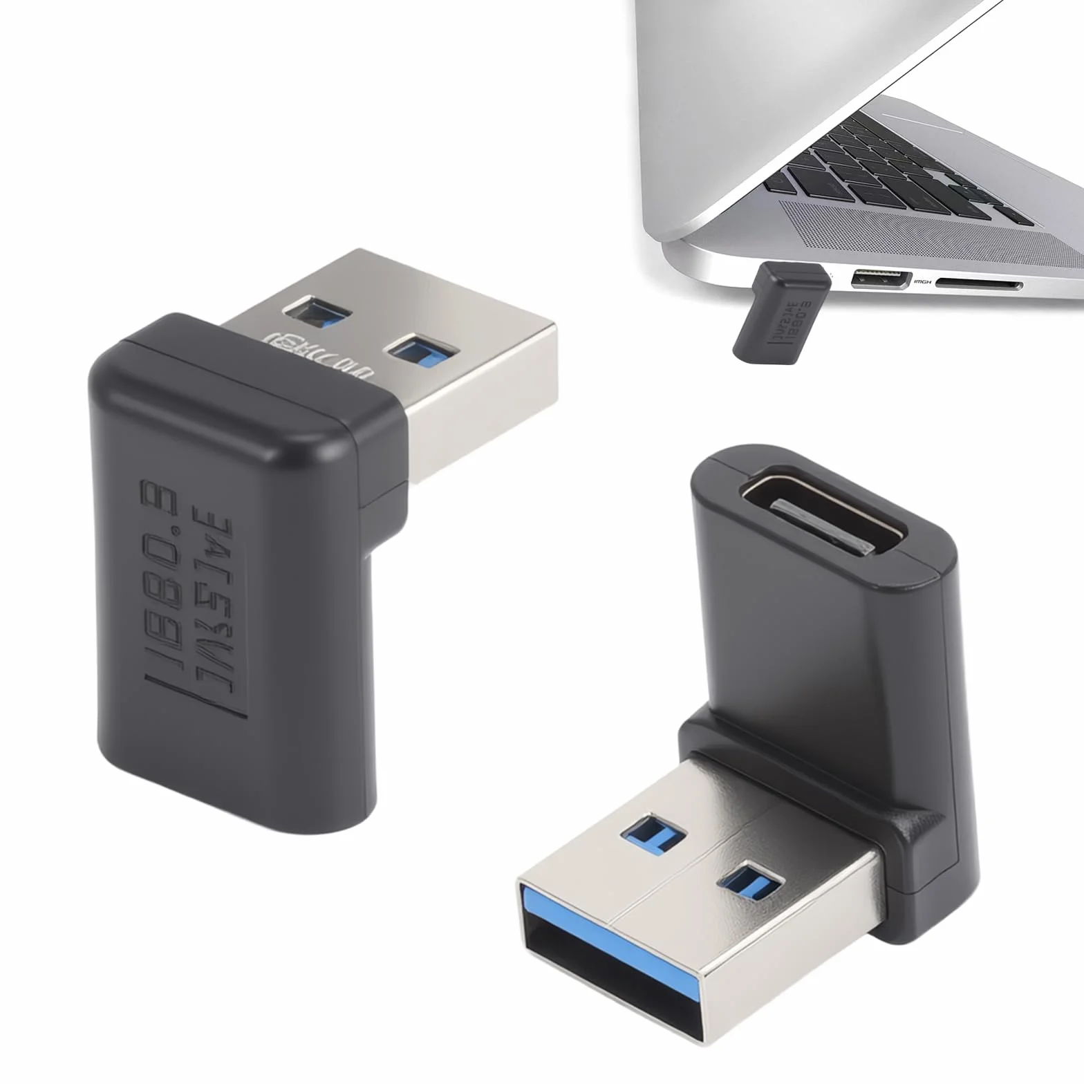 LOLANIUT Adapter USB C na USB 3.0 OTG 90 stopni 2 sztuki