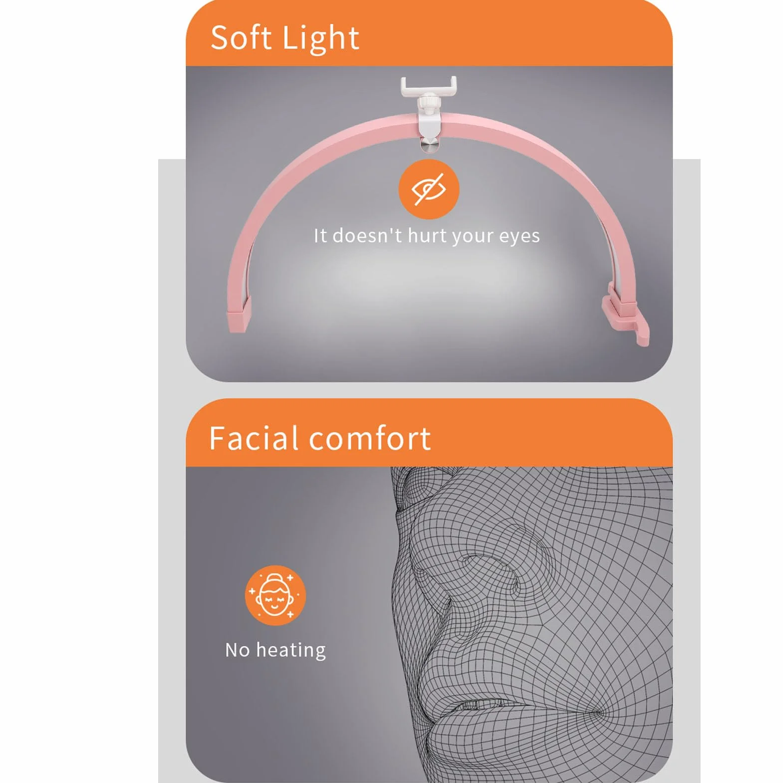 22-calowa Lampka LED do Manicure Half Moon Beauty z Klipsem do Telefonu, Biurkowa do Paznokci 20 W 3200–5600 K 1500 Lm, Lampka na Biurko do Tatuażu Lash Tech, do