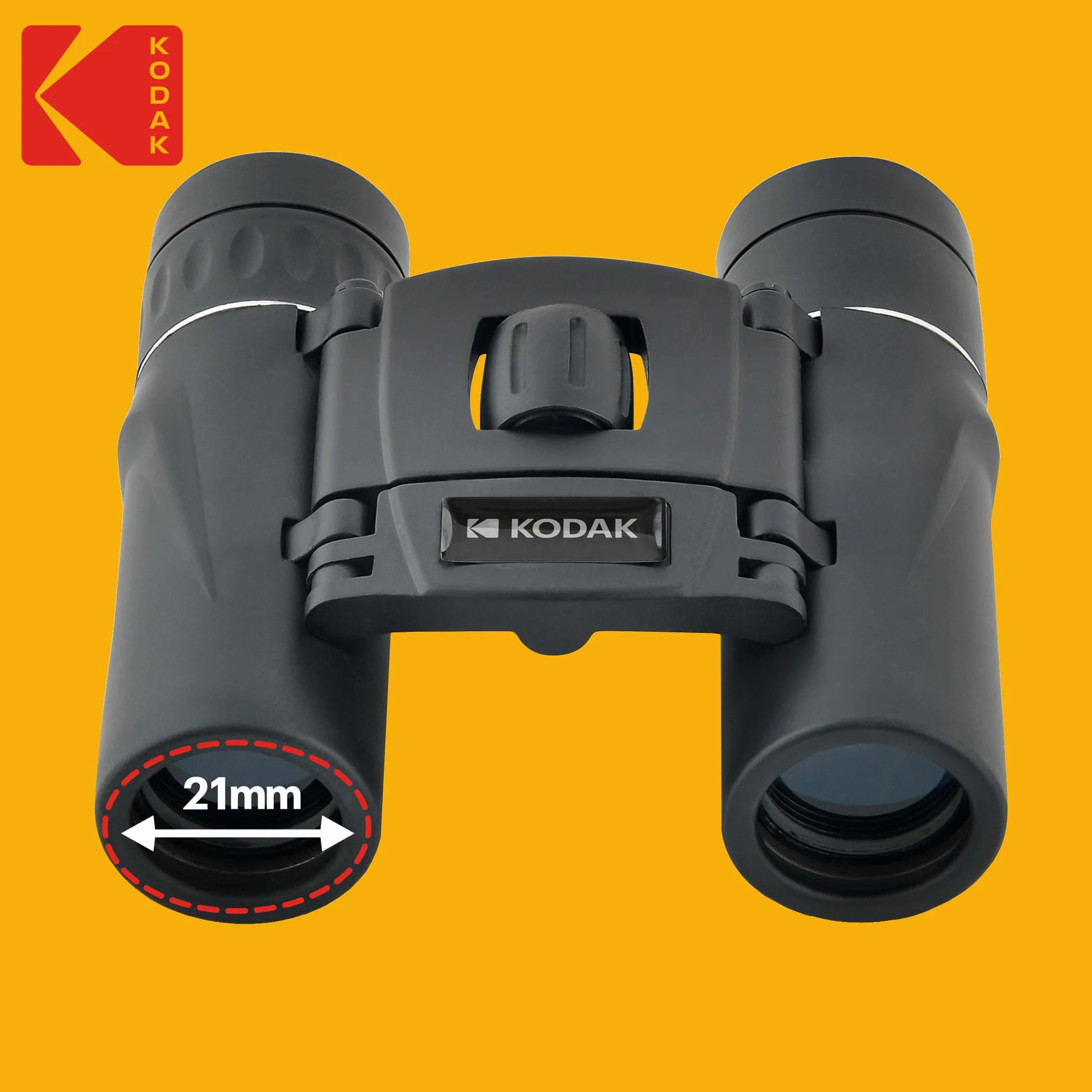KODAK BCS200 Kompaktowa Lornetka 8x, Pole Widzenia 126m/1000m, Pasek i Etui Transportowe w Zestawie, Idealna do Obserwacji Przyrody, Ptaków i Koncertów - Czarna
