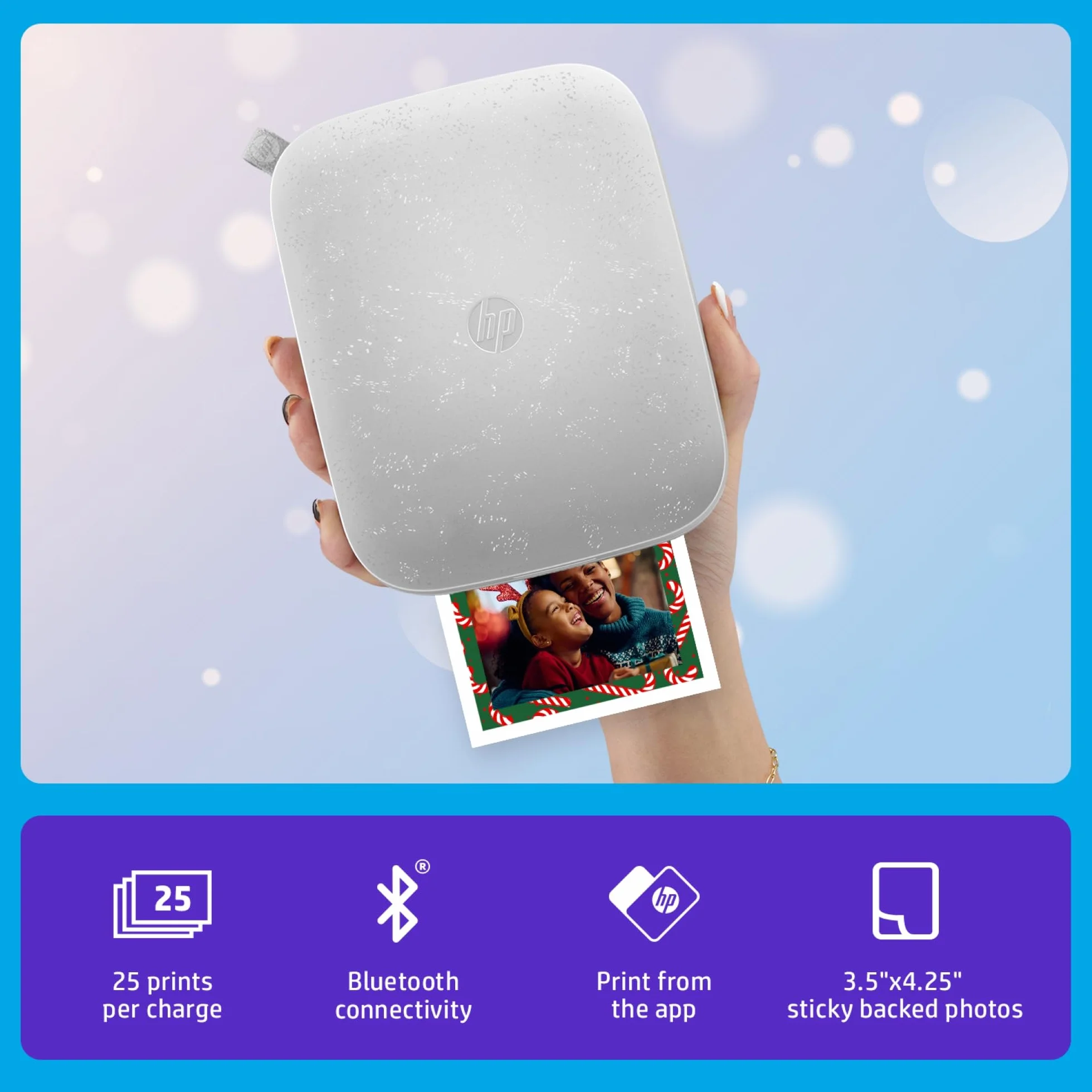 HP Sprocket Natychmiastowa drukarka fotograficzna 3x4 bezprzewodowa Zink
