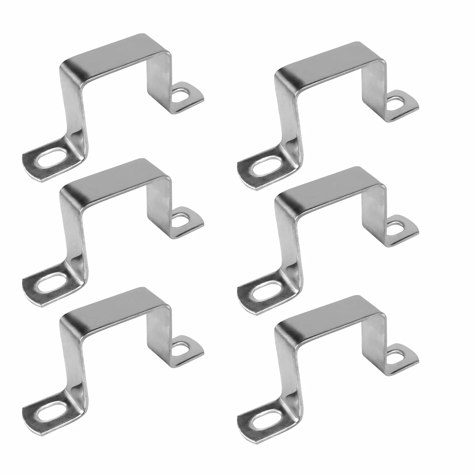 Rierousy 6 sztuk obejmy rurowe 30 × 30 mm, stal nierdzewna 304, kwadratowa obejma do drzwi wejściowych, okien, wodociągów i innych przewodów rurowych