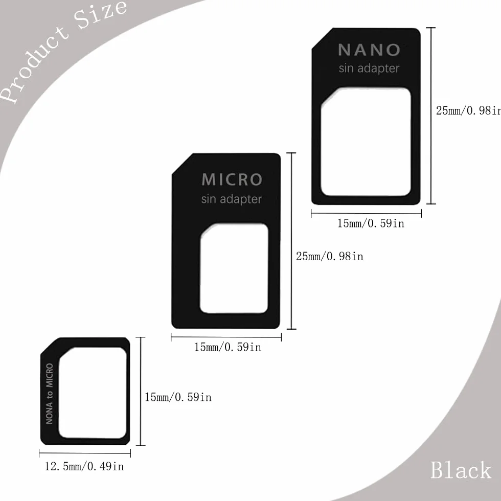 Adapter kart SIM Nano 4 w 1, zestaw 5 sztuk, Micro do Regular z ekstraktorem