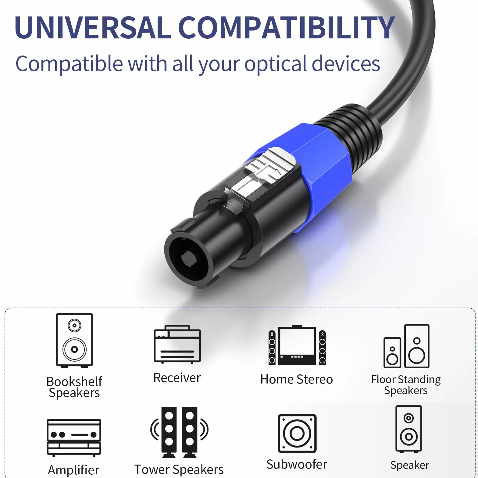 Speakon kabel głośnikowy 20 m 12 AWG z wtyczką Twist Lock DJ PA