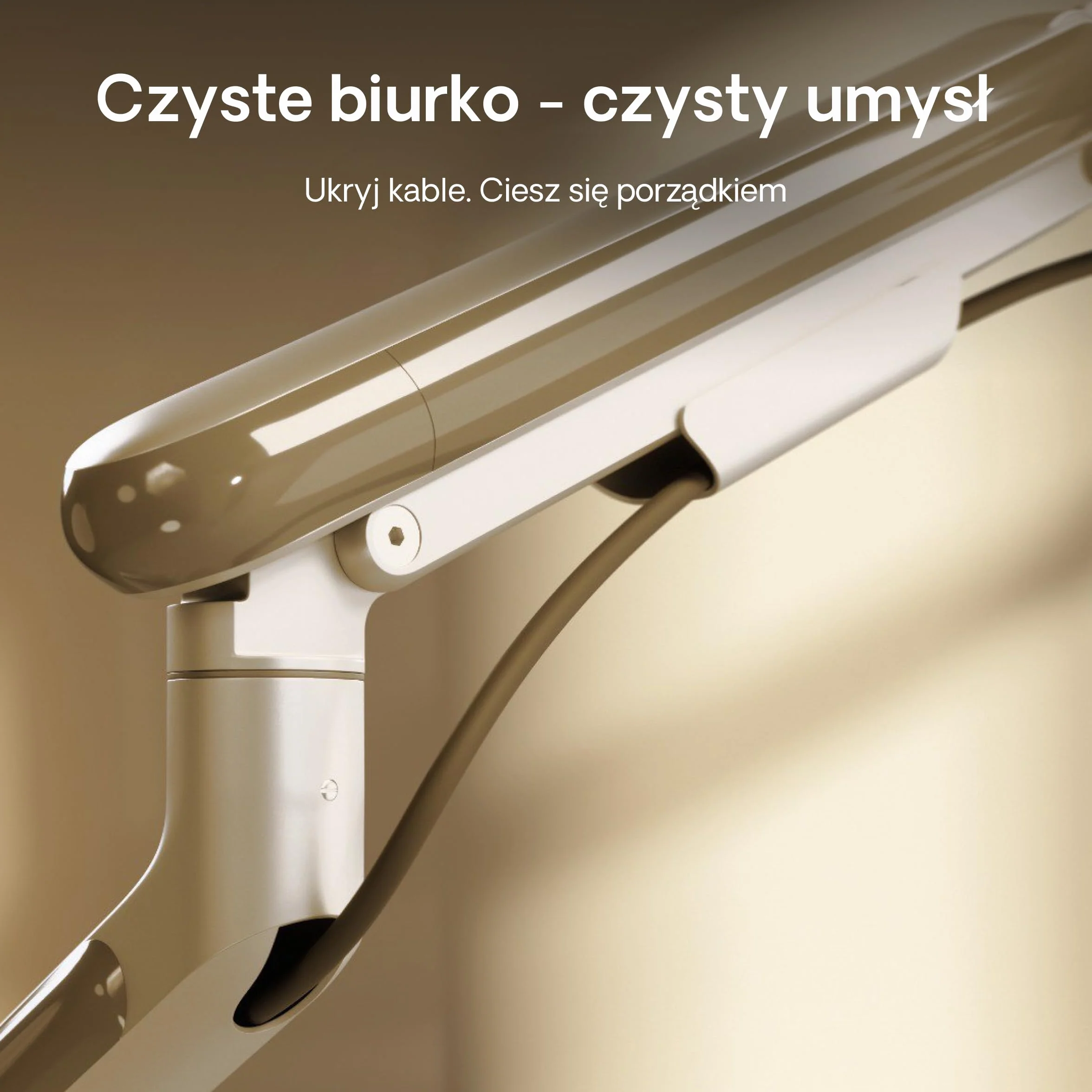 Desktronic Pojedynczy stojak na monitor, regulowane ramię monitora, uchwyt biurkowy, obrót o 360° i pełne nachylenie ruchu, ergonomiczny, VESA 75/100 mm, biały