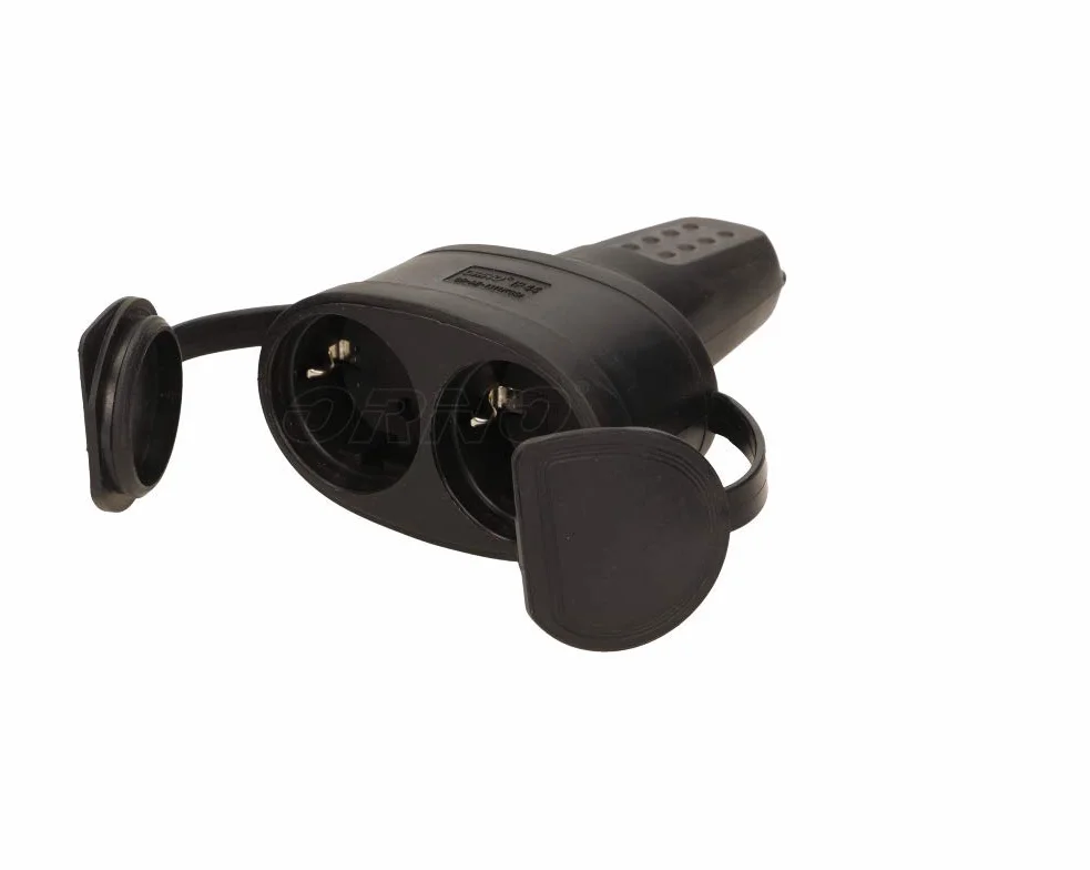 ORNO AE-13117(GS) Podwójne Gniazdo Bryzgoszczelne Wersja Schuko IP44 16A
