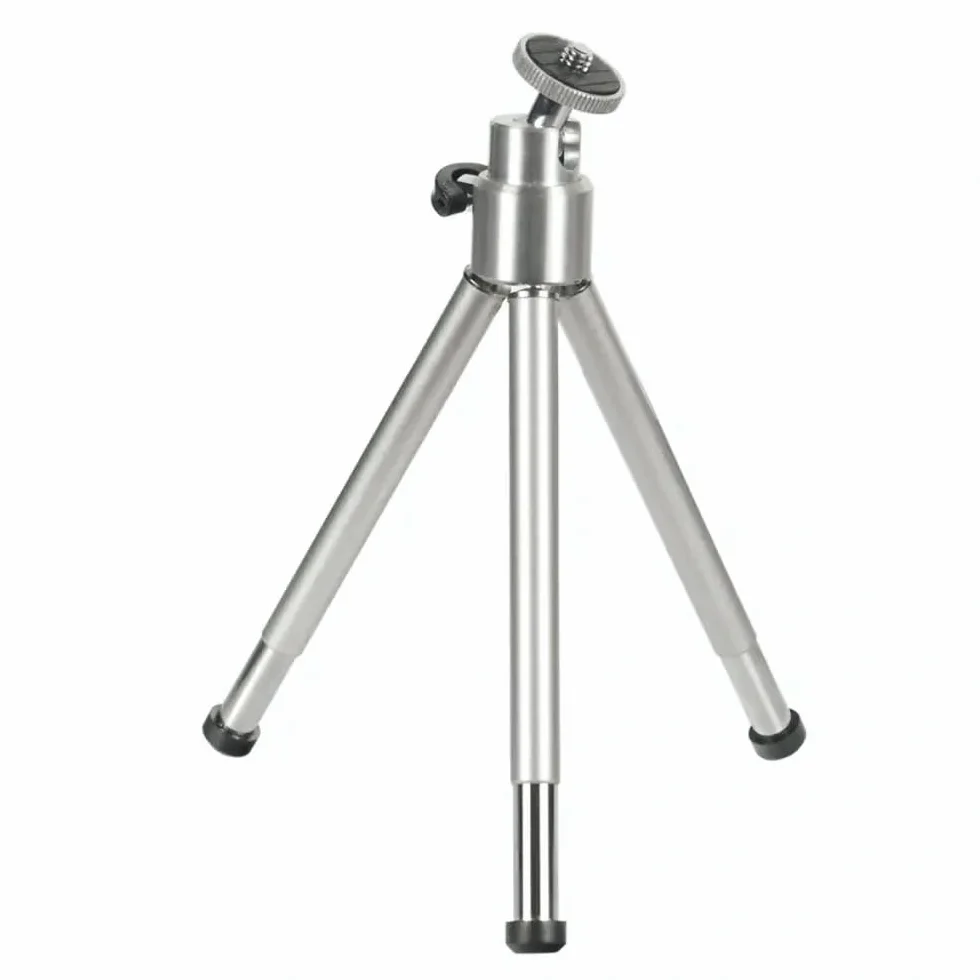 Hama Ball L Mini Statyw Tripod Metalowy z Głowicą 3D, Wysokość 21 cm, Błyszczący Chrom
