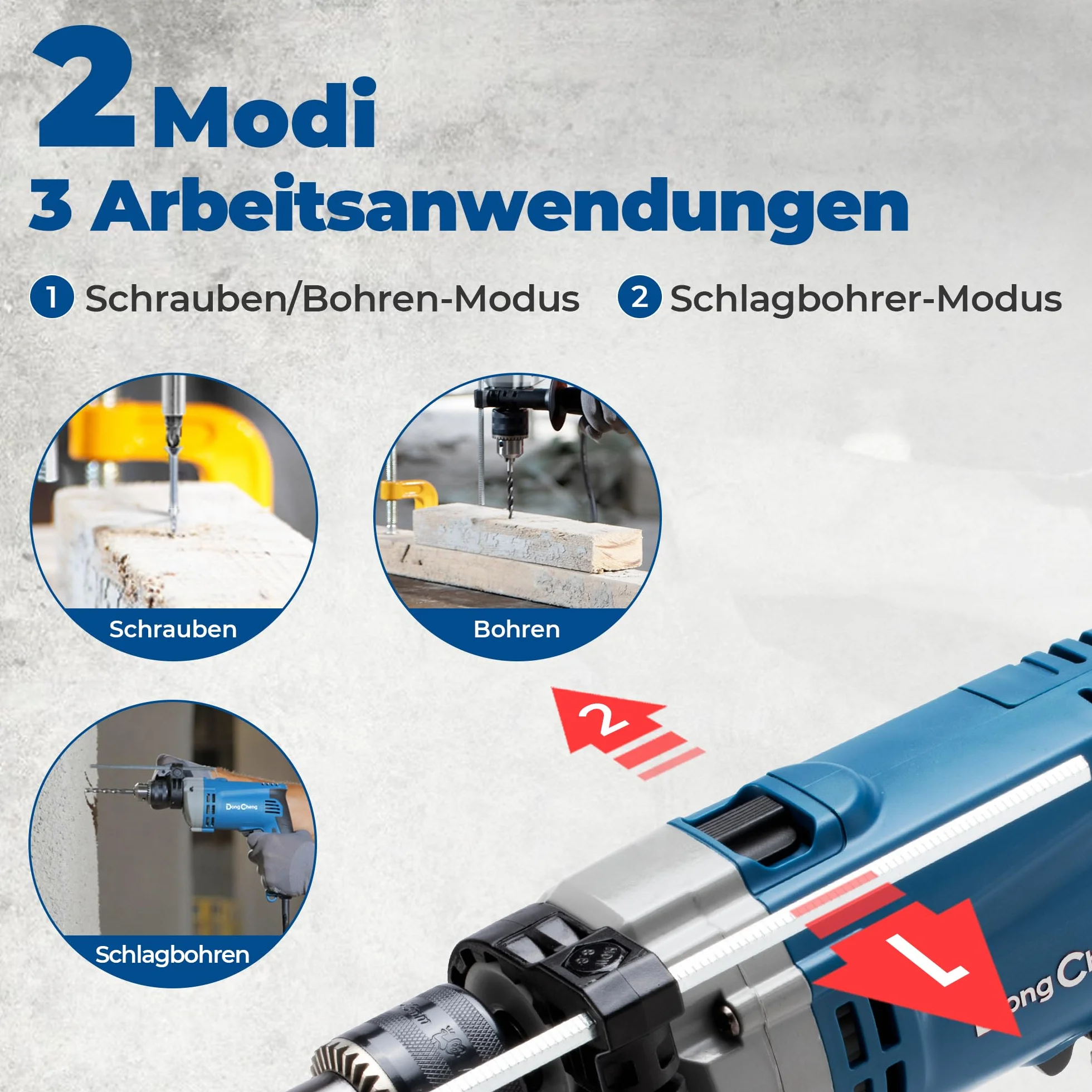 Dongcheng 6A wiertło udarowe 1/2" uchwyt wiertarski wiertło udarowe z 15 koronkami wiertniczymi do metalu, drewna i betonu DZJ05-13 (EA-02)
