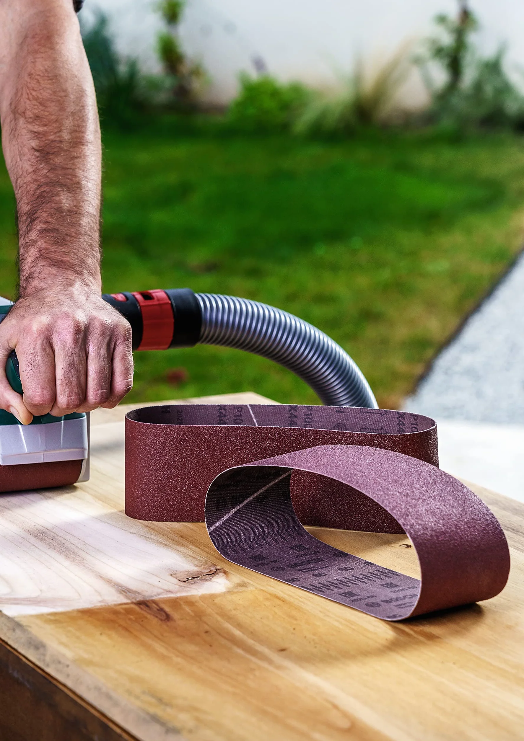 Bosch 9x Zestaw Taśm Szlifierskich (do Drewno, Ziarnistość 60/80/100, 75 x 533 mm, Osprzęt do Szlifierek Taśmowych)