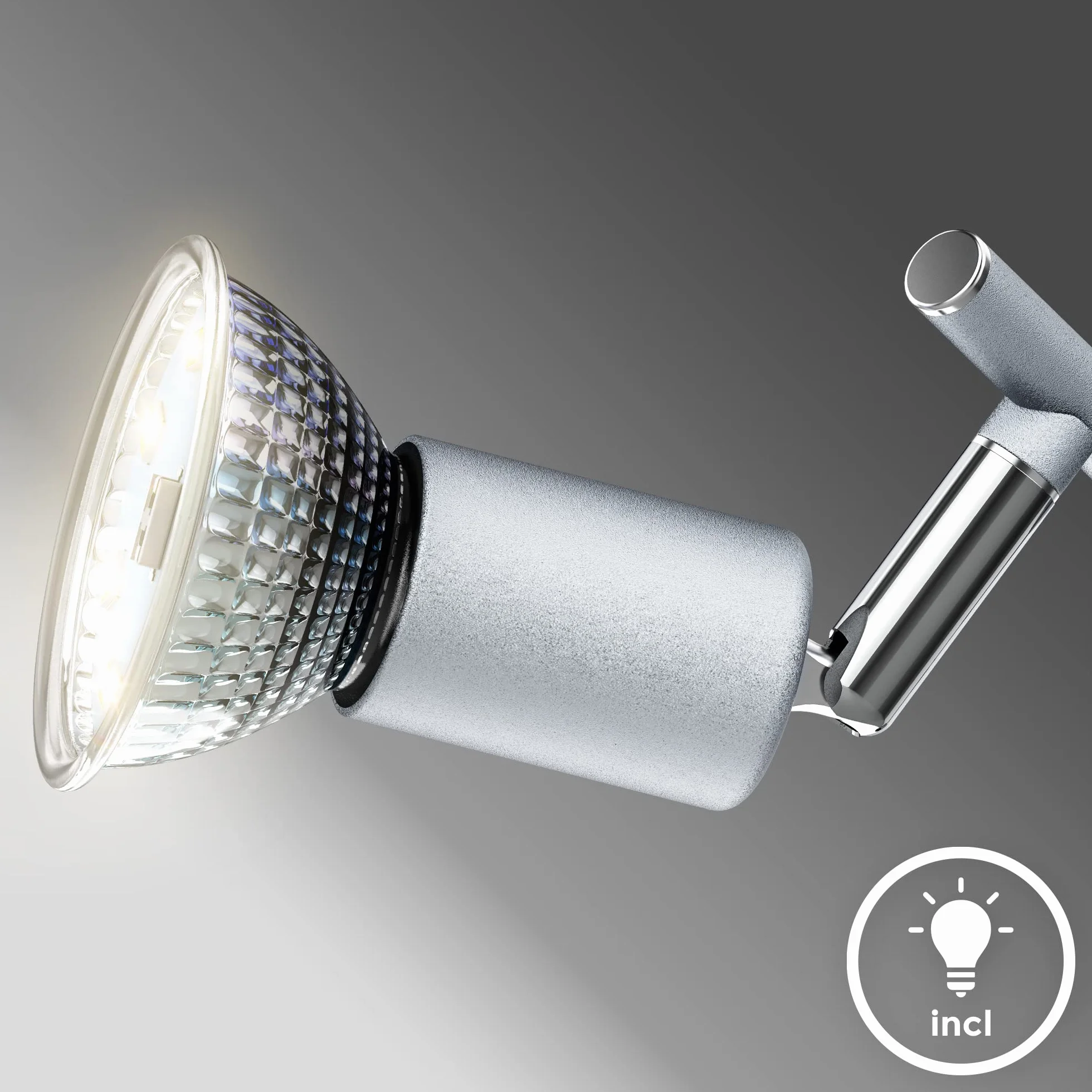 B.K.Licht - Lampa sufitowa obrotowa, ciepła biel, oprawa GU10, lampa sufitowa LED, lampa do salonu, sypialni, kuchni, reflektor sufitowy, 38,5 x 10 cm, kolor tytanowy