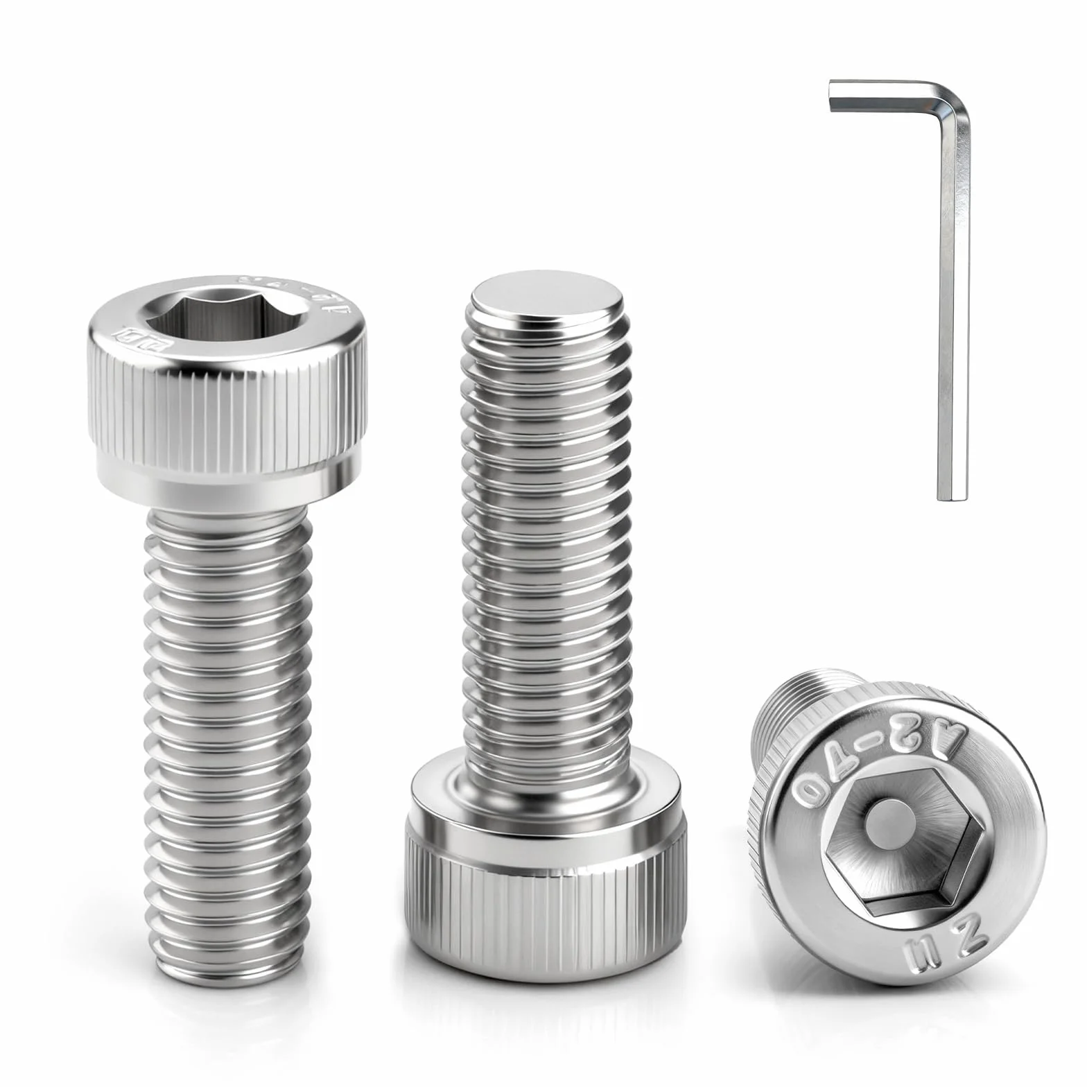 15 szt. śrub z łbem cylindrycznym M5 x 40 mm, śruby cylindryczne ze stali nierdzewnej M5, pełny gwint, śruby imbusowe z 1 szt. 4 mm, śruby imbusowe do naprawy i montażu (srebrne)