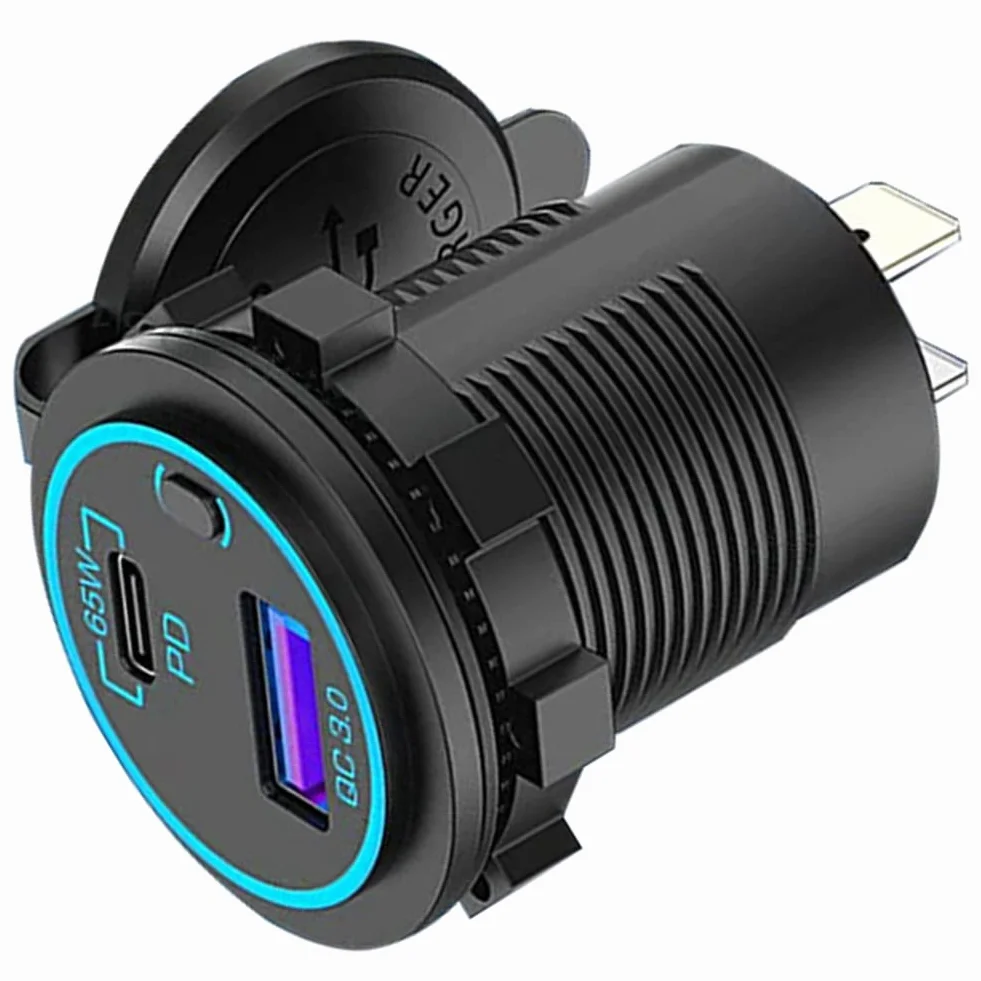 Ładowarka samochodowa USB C 65W PD 12V Multiple Adapter do samochodu ciężarowego