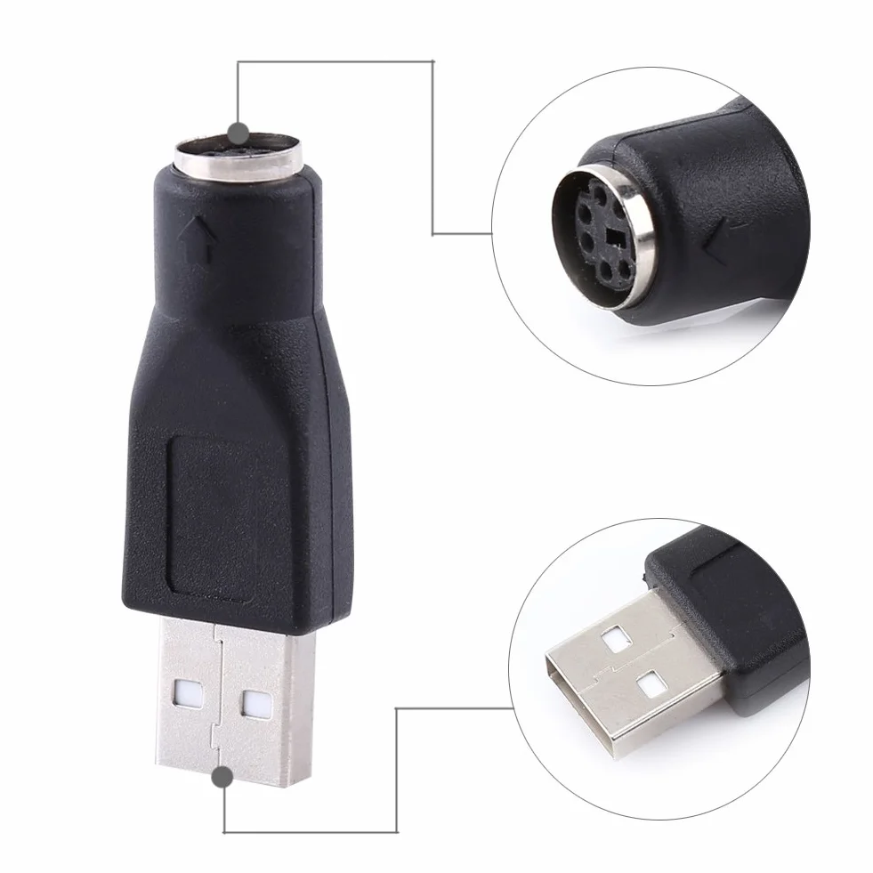 2 Sztuk USB na PS2 Adapetr, USB 2.0 A Męski na PS/2 żeńskie Złącze Konwertera Danych, na Komputer Stancjonarny Klawiatura Mysz