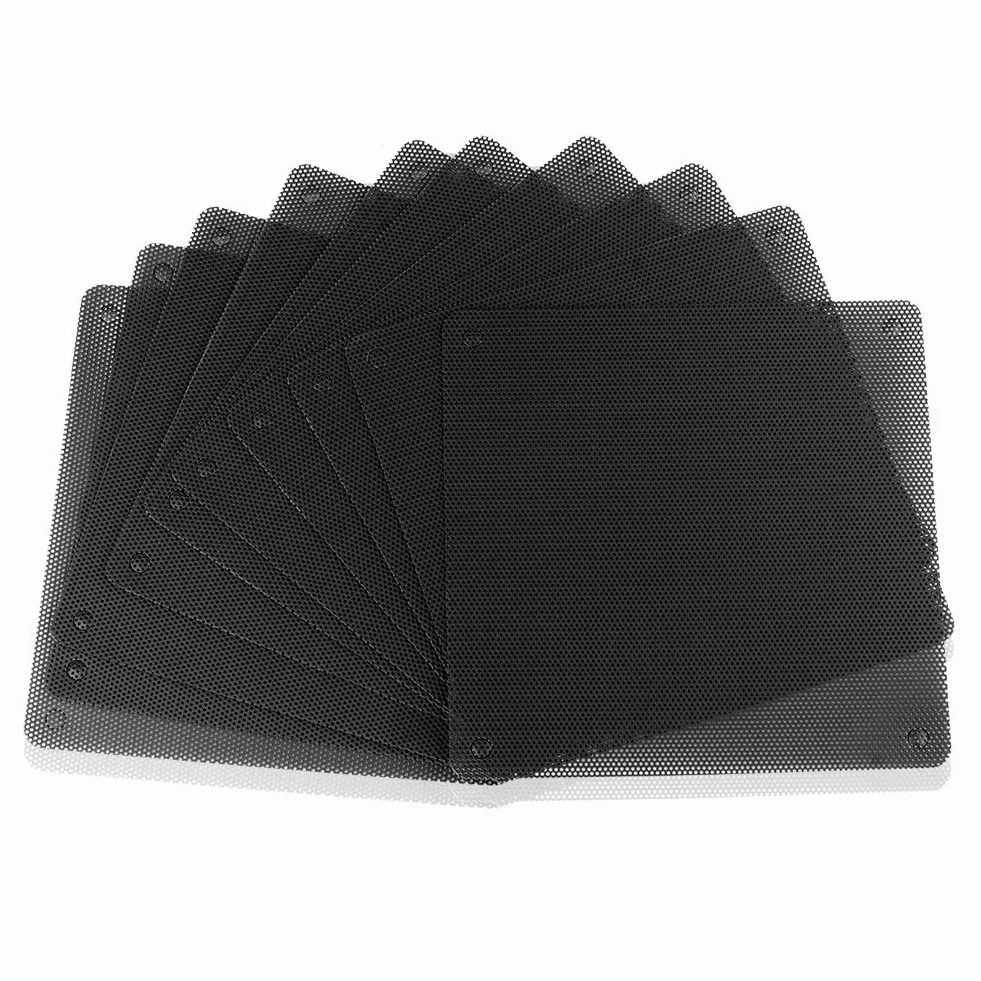 Osłona wentylatora z filtrem drobnego pyłu 120 mm/140 mm, 10 sztuk, czarna