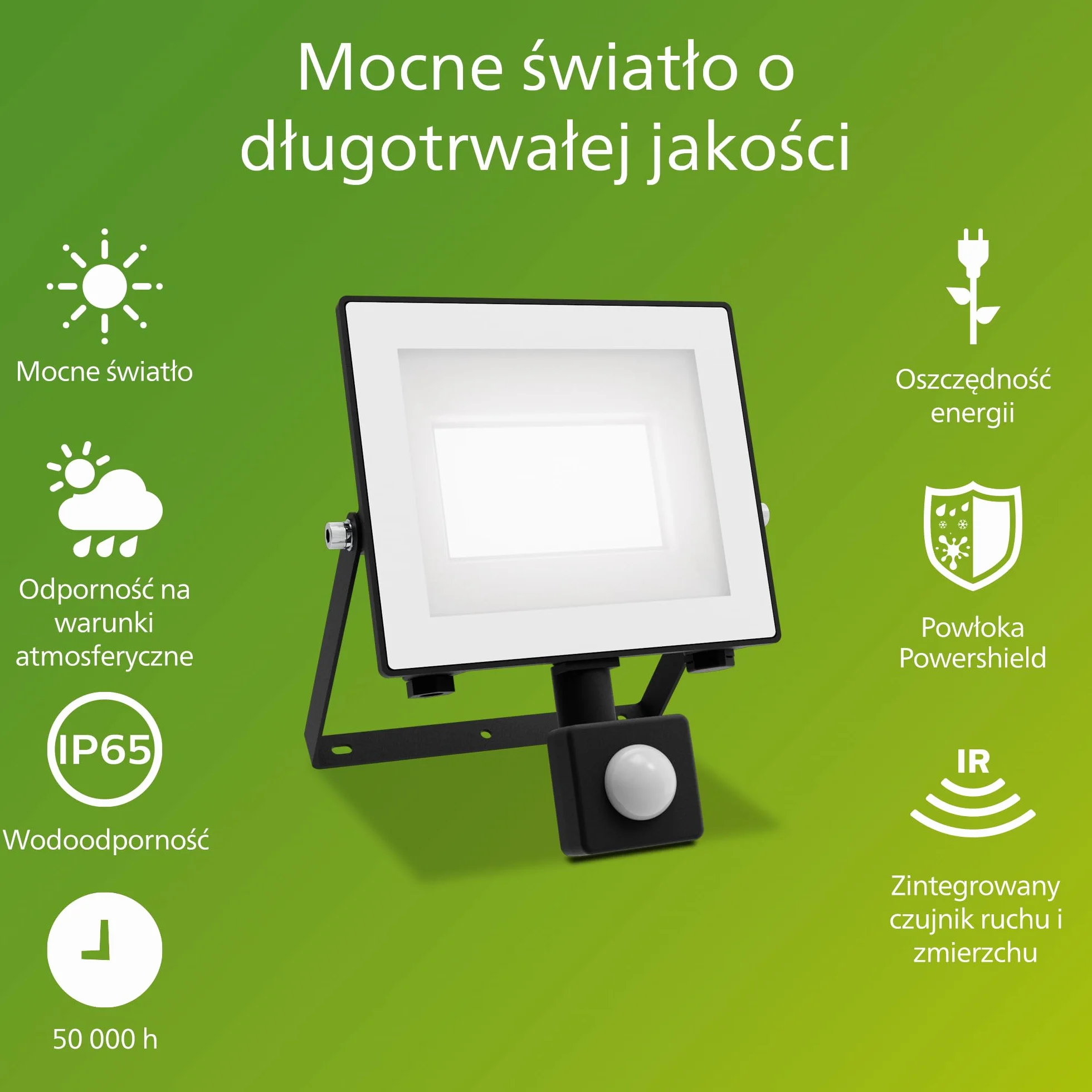 Philips Lois Zewnętrzna Lampa Floodlight z Czujnikiem, 14 W, 5000 K, Antracytowa