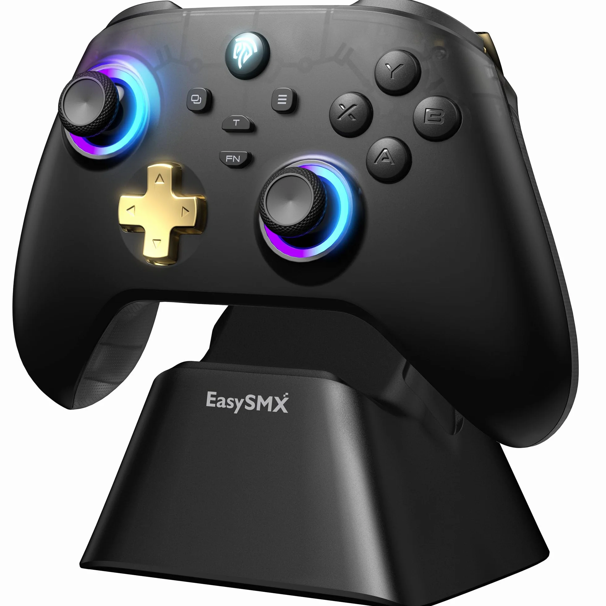 EasySMX Bezprzewodowy kontroler PC D05 z RGB Hall Joystick i stacją ładującą 1000 mAh