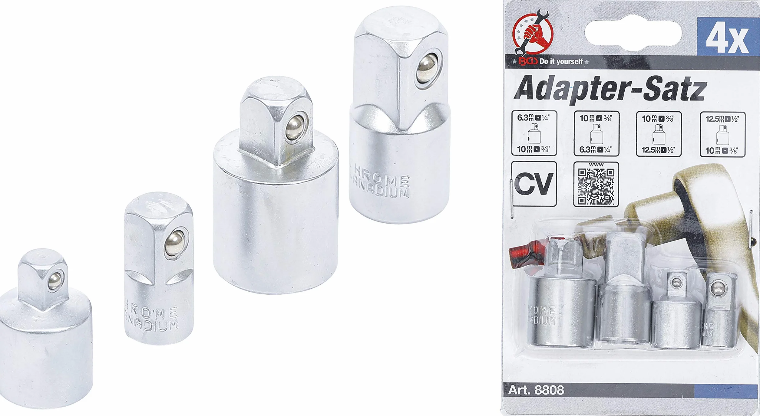 BGS Diy 8808 | Zestaw adapterów | 4 szt.