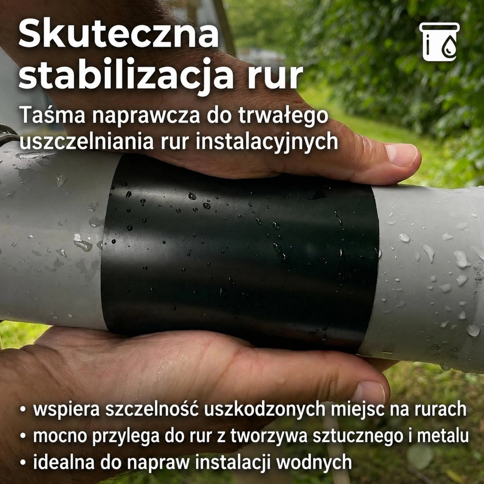 Podwodna taśma naprawcza do basenów, wodoodporna taśma uszczelniająca do namiotów, plandek, rynien, pontonów i łodzi z klejem akrylowym (Czarny, 2 sztuk 10 cm x 100 cm)