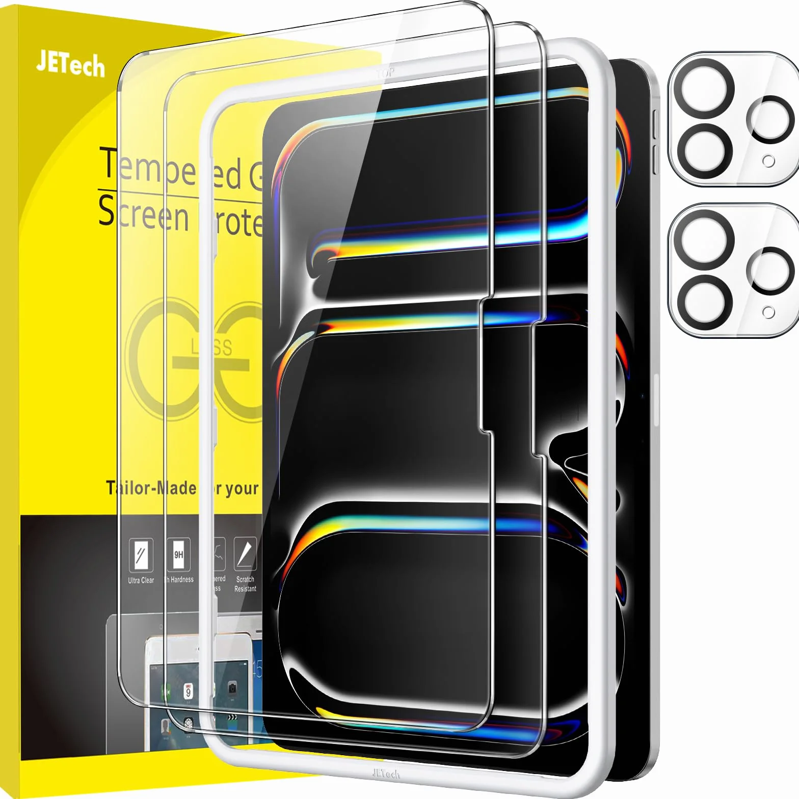 JETech Ochraniacz Ekranu iPad Pro 11 Cala M5/M4 (2025/2024) Szkło Hartowane Odporny na Zarysowania 2 Sztuki