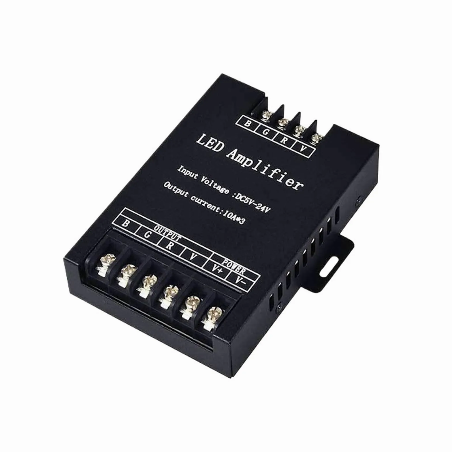 DC5V-24V 30A żelazna obudowa LED kontroler wzmacniacz sygnału 3 kanały odpowiednie do 5050 3528 RGB taśma świetlna wzmacniacz mocy